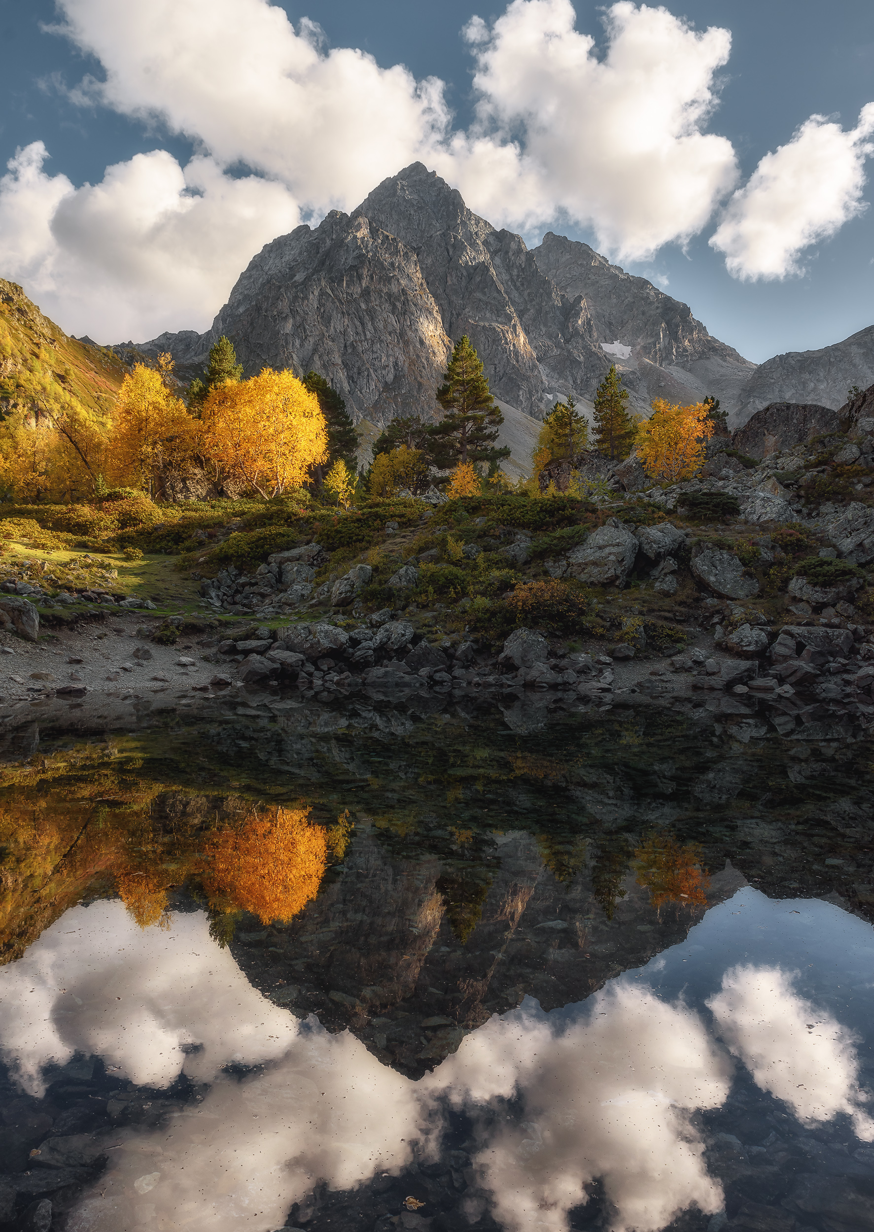 кавказ, горы, карачаево-черкесия, кчр, архыз, озеро, горное озеро, осень в горах, осенний пейзаж, отражение, Zakharov Armen