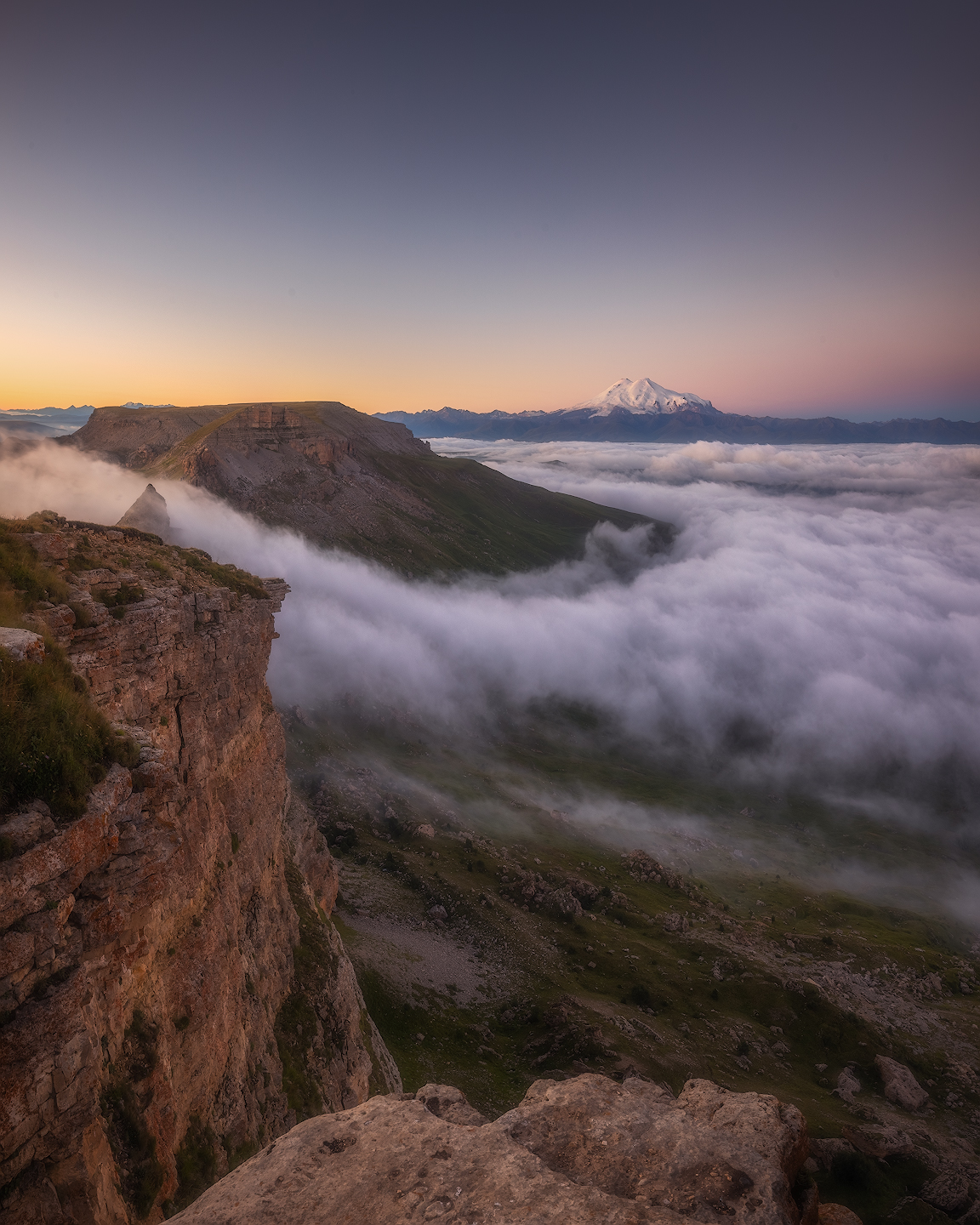 кавказ, бермамыт, эльбрус, горы, рассвет, Марголин Алексей