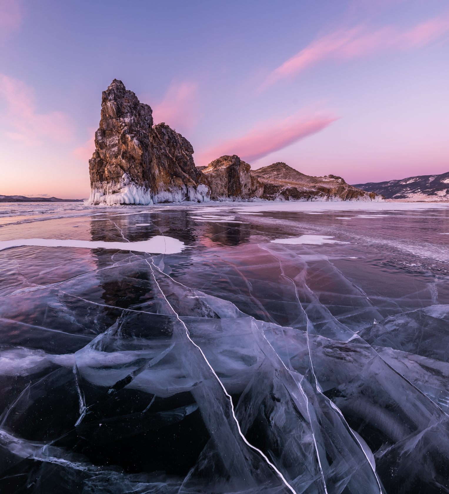 байкал, сибирь, россия, рассвет, природа, пейзаж, лед, зима, остров, baikal, siberia, russia, dawn, nature, landscape, ice, winter, island, Алексей Королёв