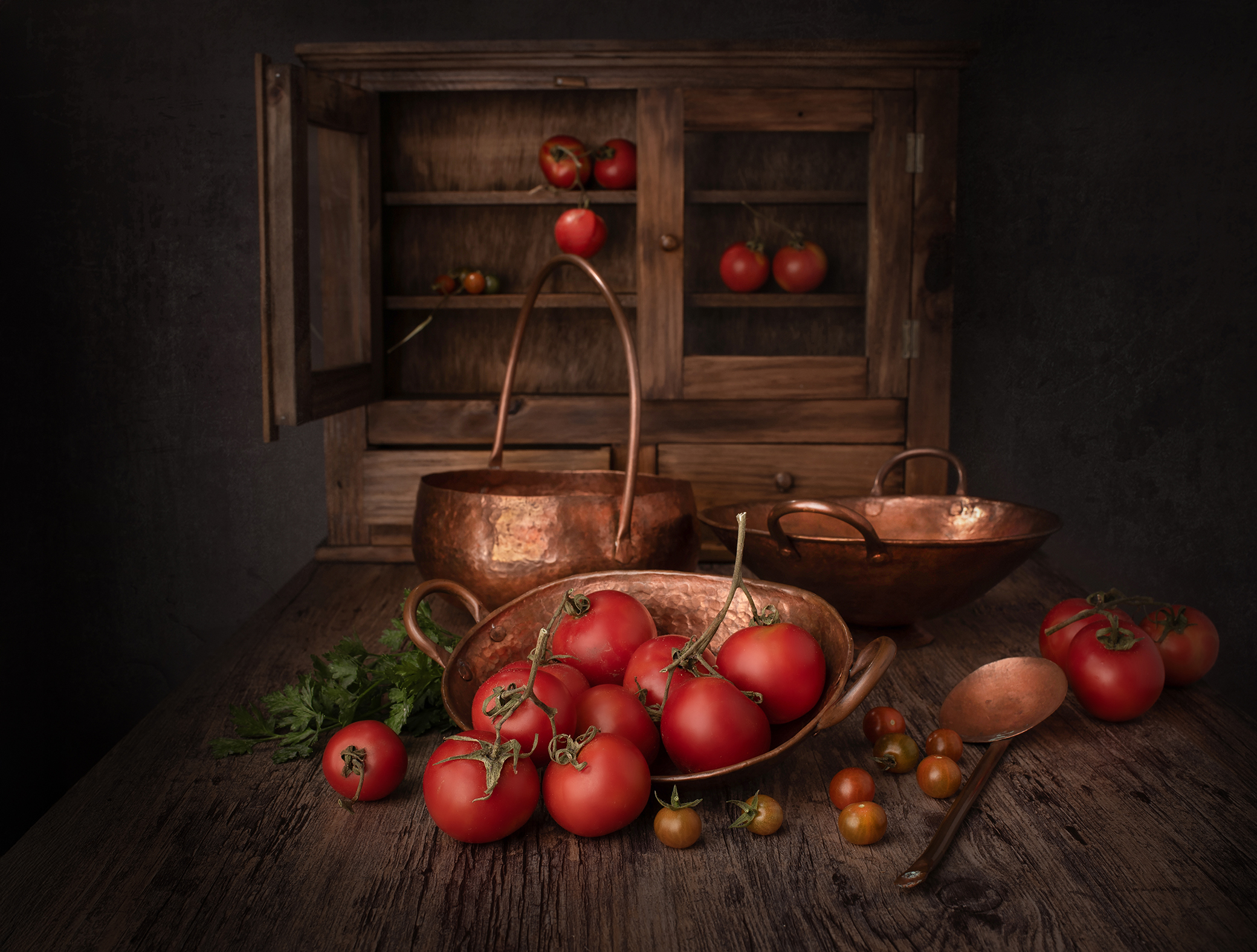 Still life, Tomatoes, red, colors, light, textures, metal, Maria Margareth Perfoncio