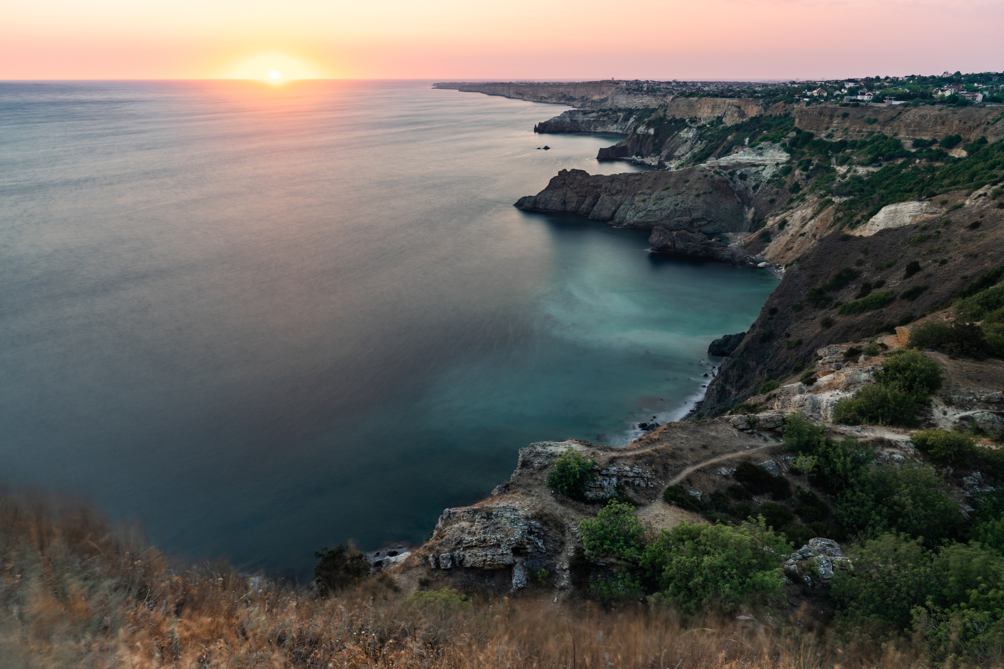 море, закат, длинная выдержка, крым, фиолент, скалы, Soul