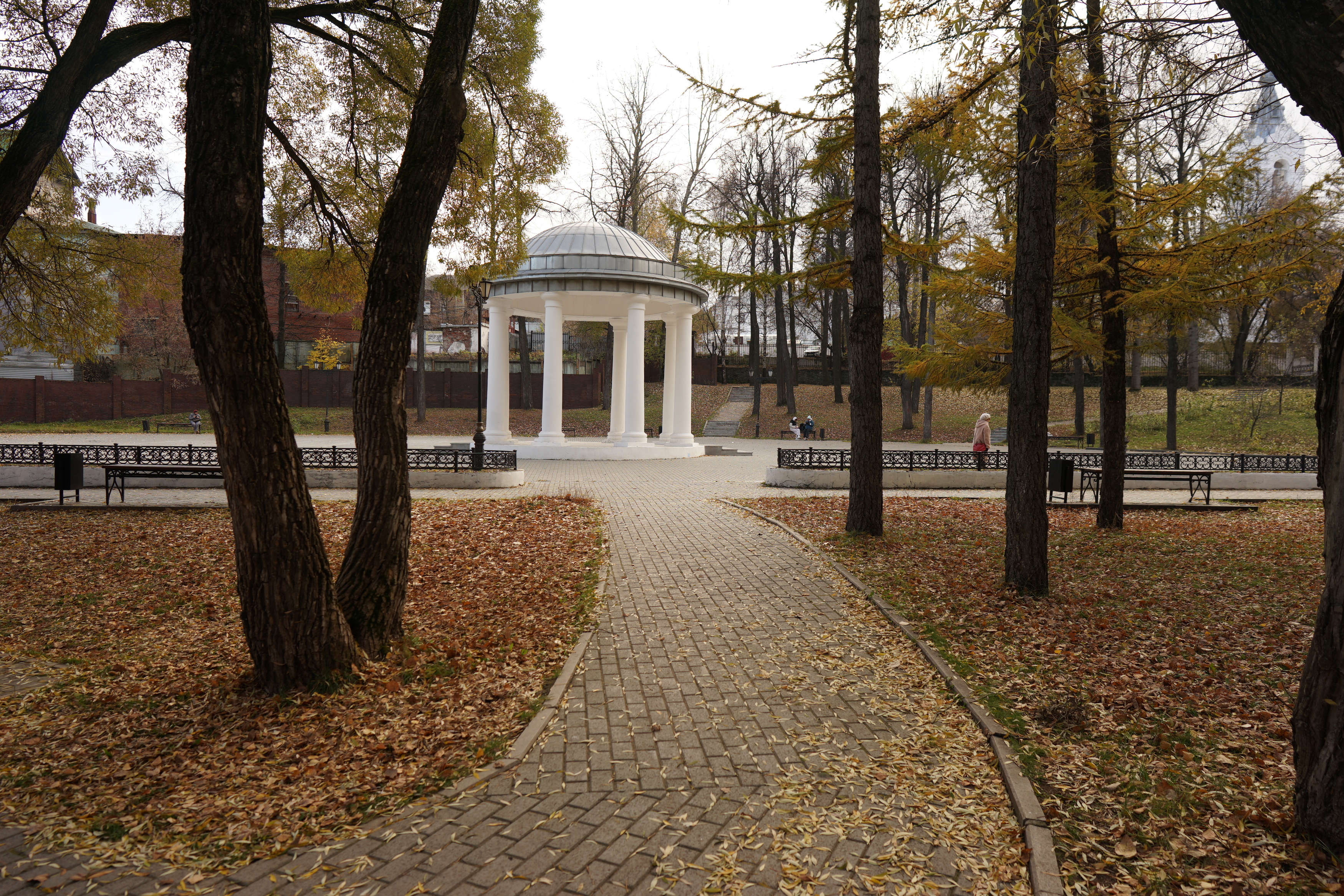 Осень, парк, листья, беседка, Владимир Осокин