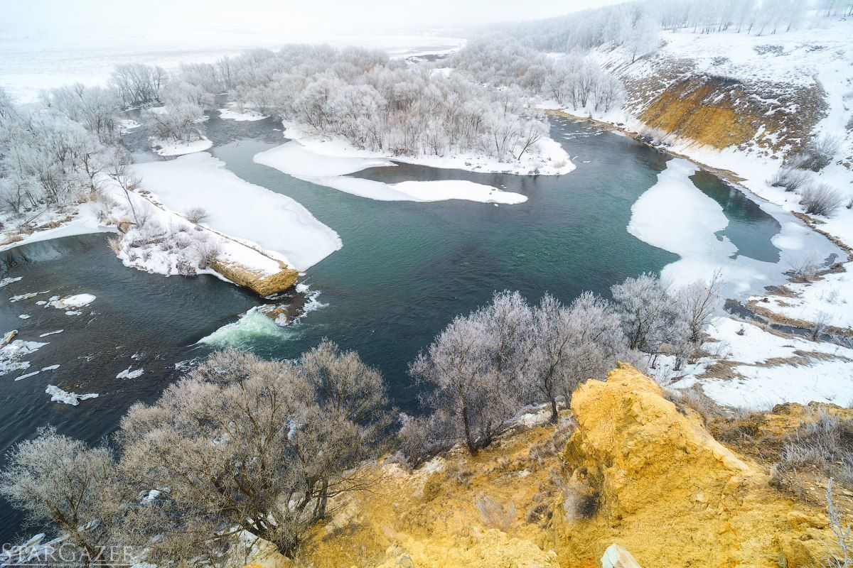 пейзаж, река, зима, winter, snow, river, russia, Landscape, Andrew Kolobov