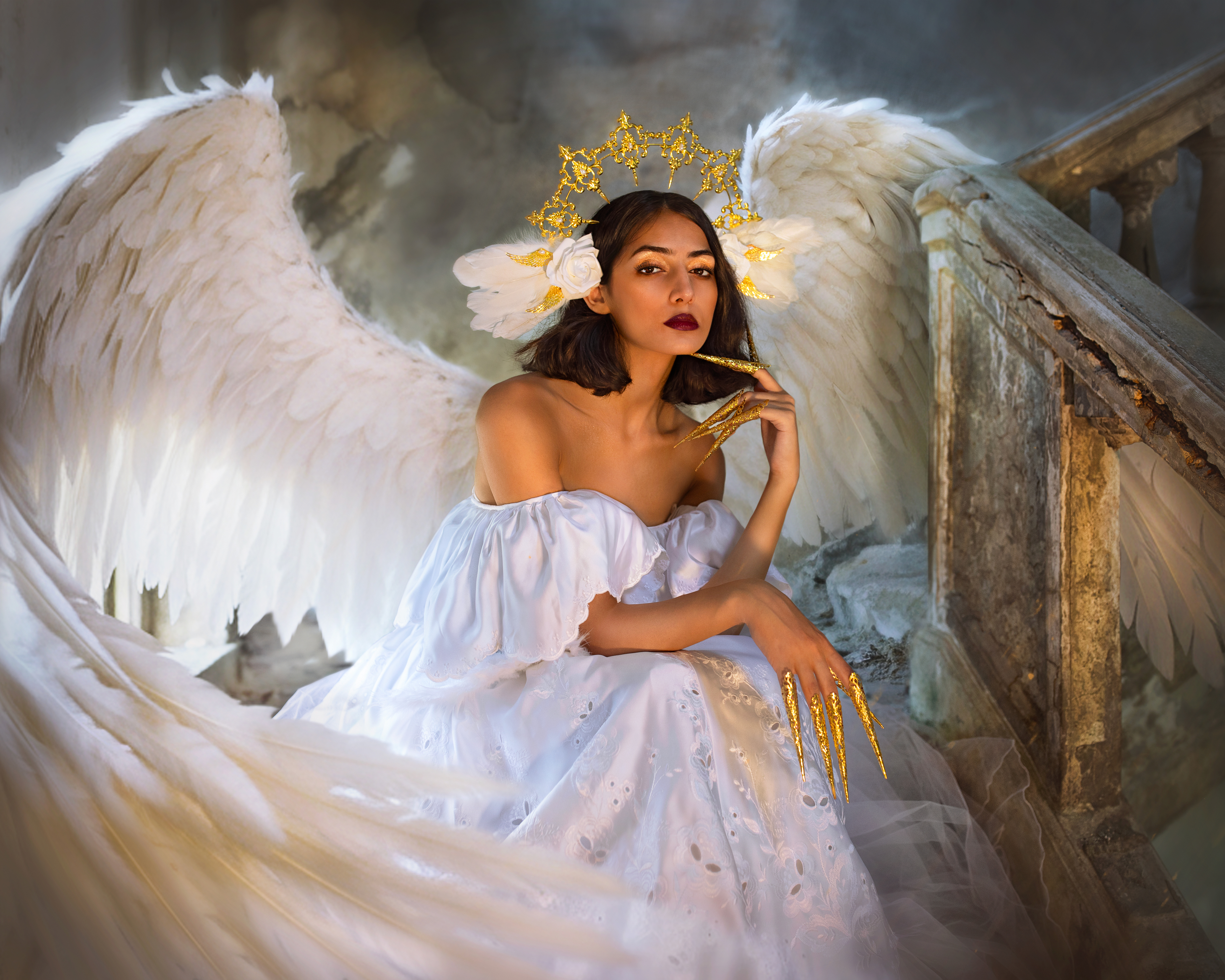 фотограф юлия дюдина, фотограф нижний новгород, арт фотограф,  волшебная фотосессия, фотосессия ангел, фотосессия демон, фотосессия в развалинах, Дюдина Юлия