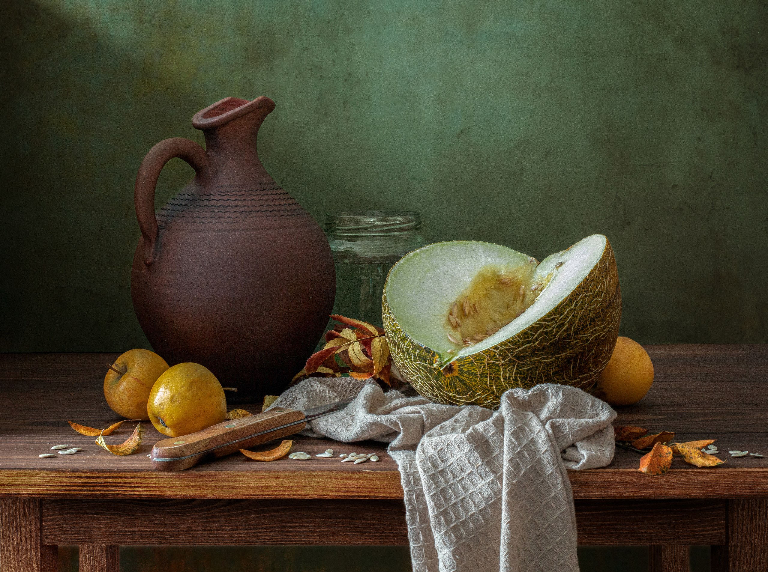 натюрморт яблоки дыня, Ирина Зиннурова