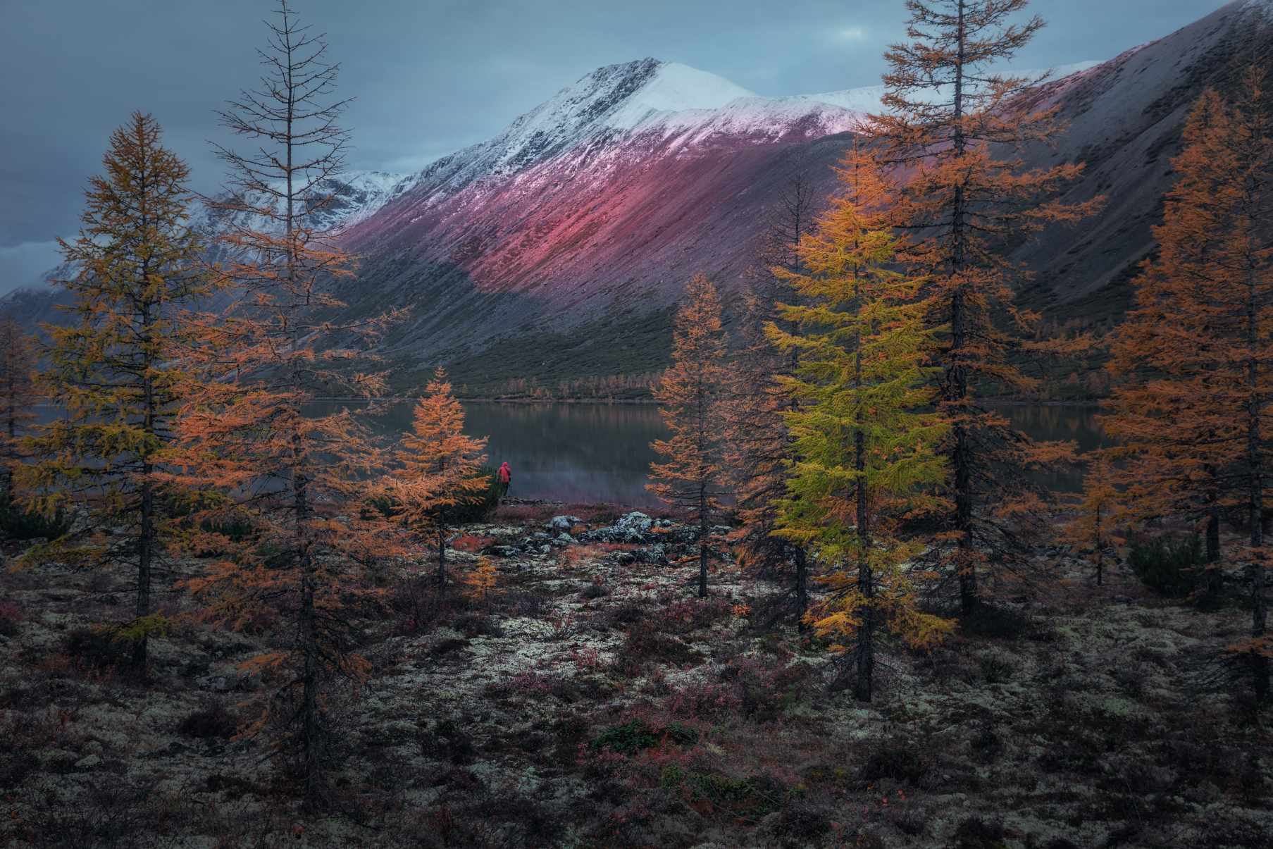 Озеро_Юг пейзажи_Колымы Магаданская_область Колымские_пляжи горная_система_Черского отражения хребет_Оханджа, Шишкин Дмитрий