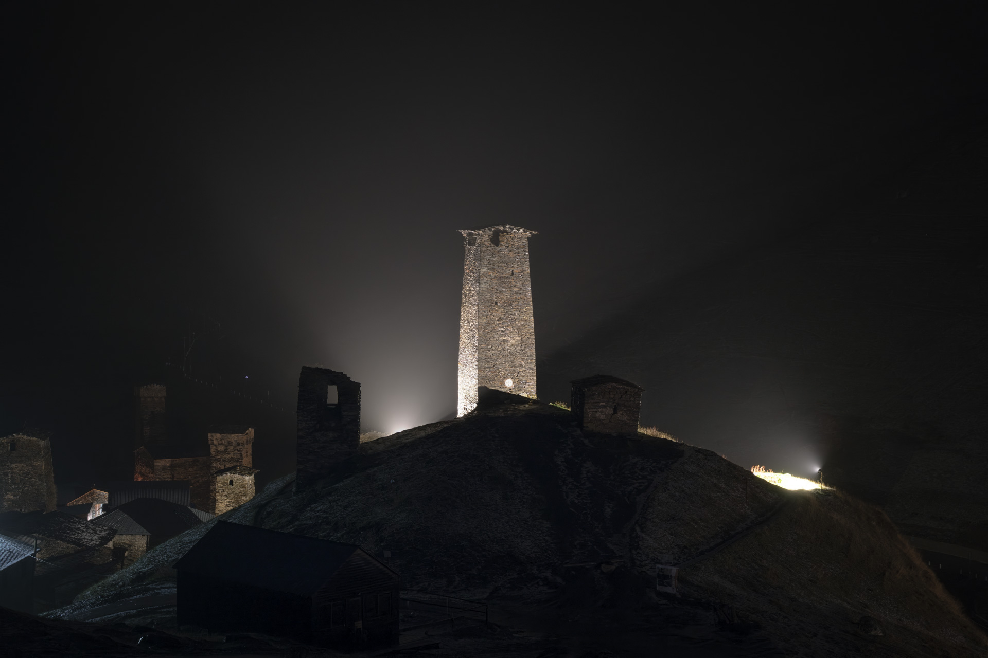 svaneti, ushguli, ushgulivillage, cold, tower, fog, mist, snow, mountain, nature, landscape, scenery, travel, outdoors, georgia, sakartvelo, chizh, Чиж Андрей