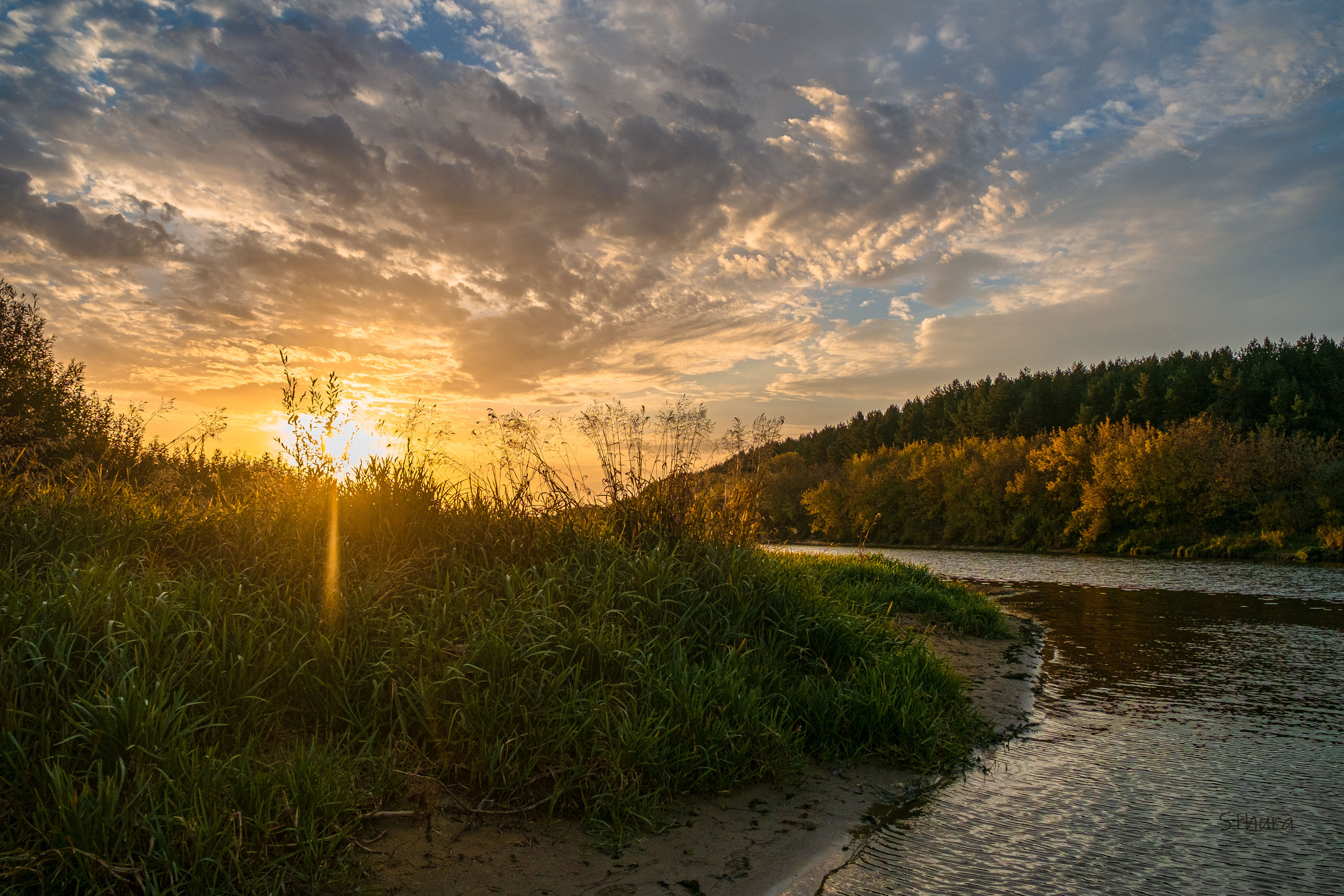 осень утро облака природа пейзаж, Александр Строков