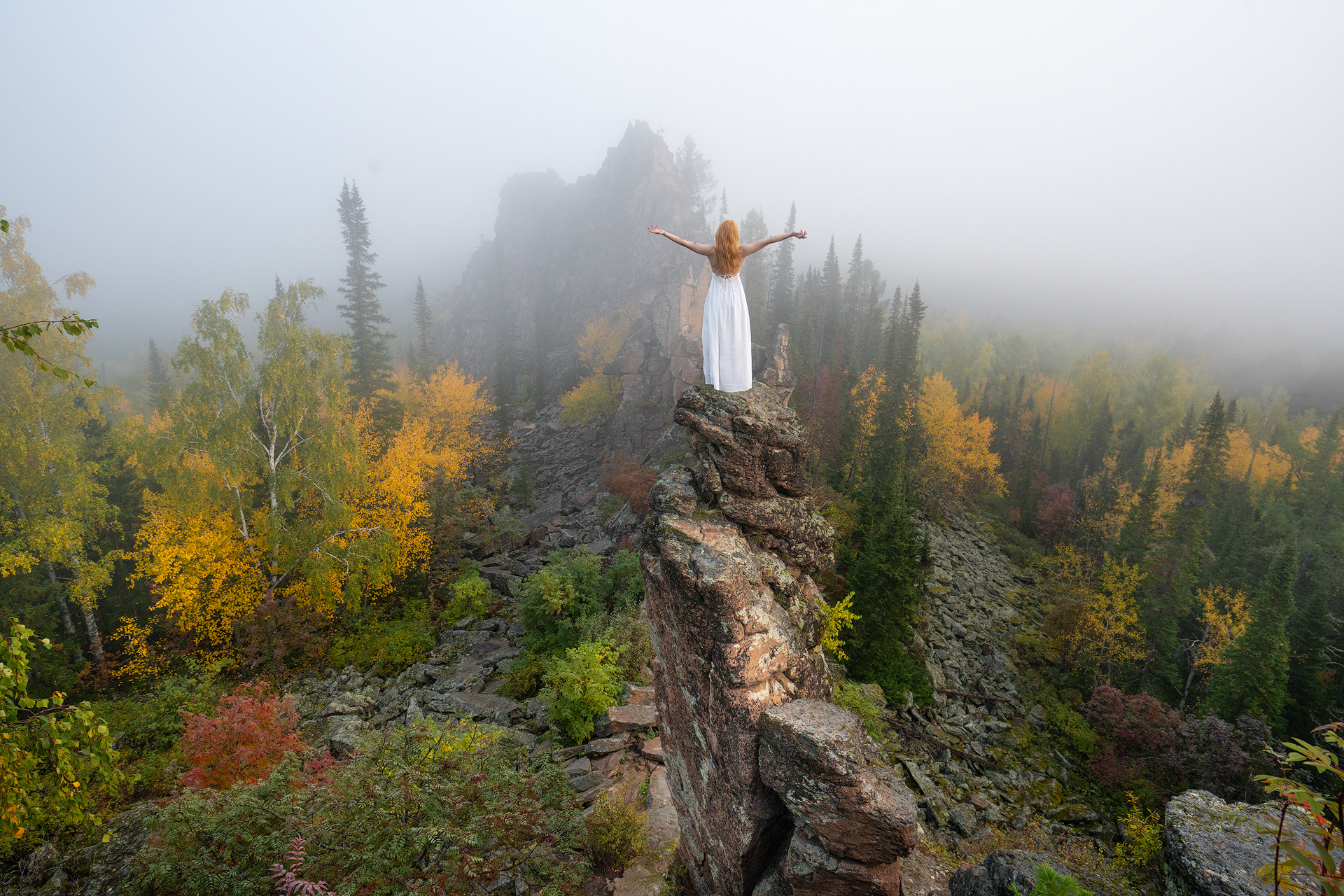 столбы, китайская стенка, китайка, красноярск, сибирь, осень, Александр Нерозя
