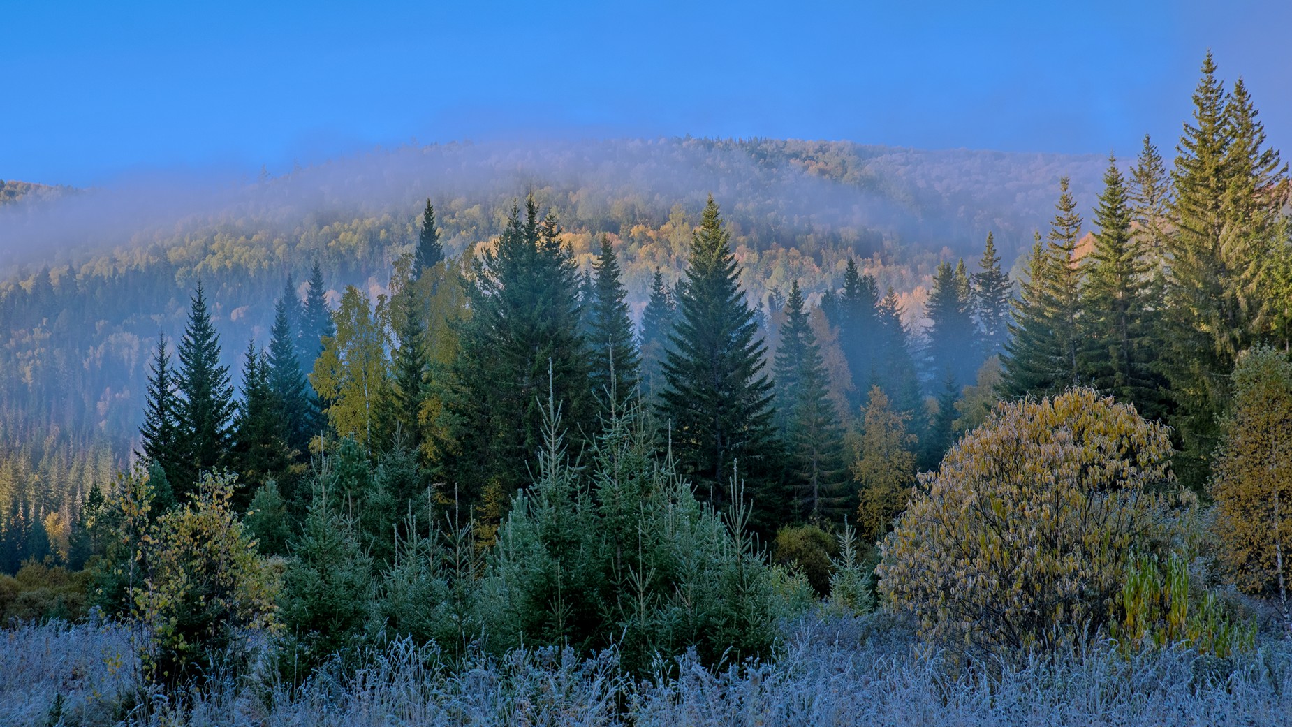 осень, серебро, горы, Мальцев Юрий