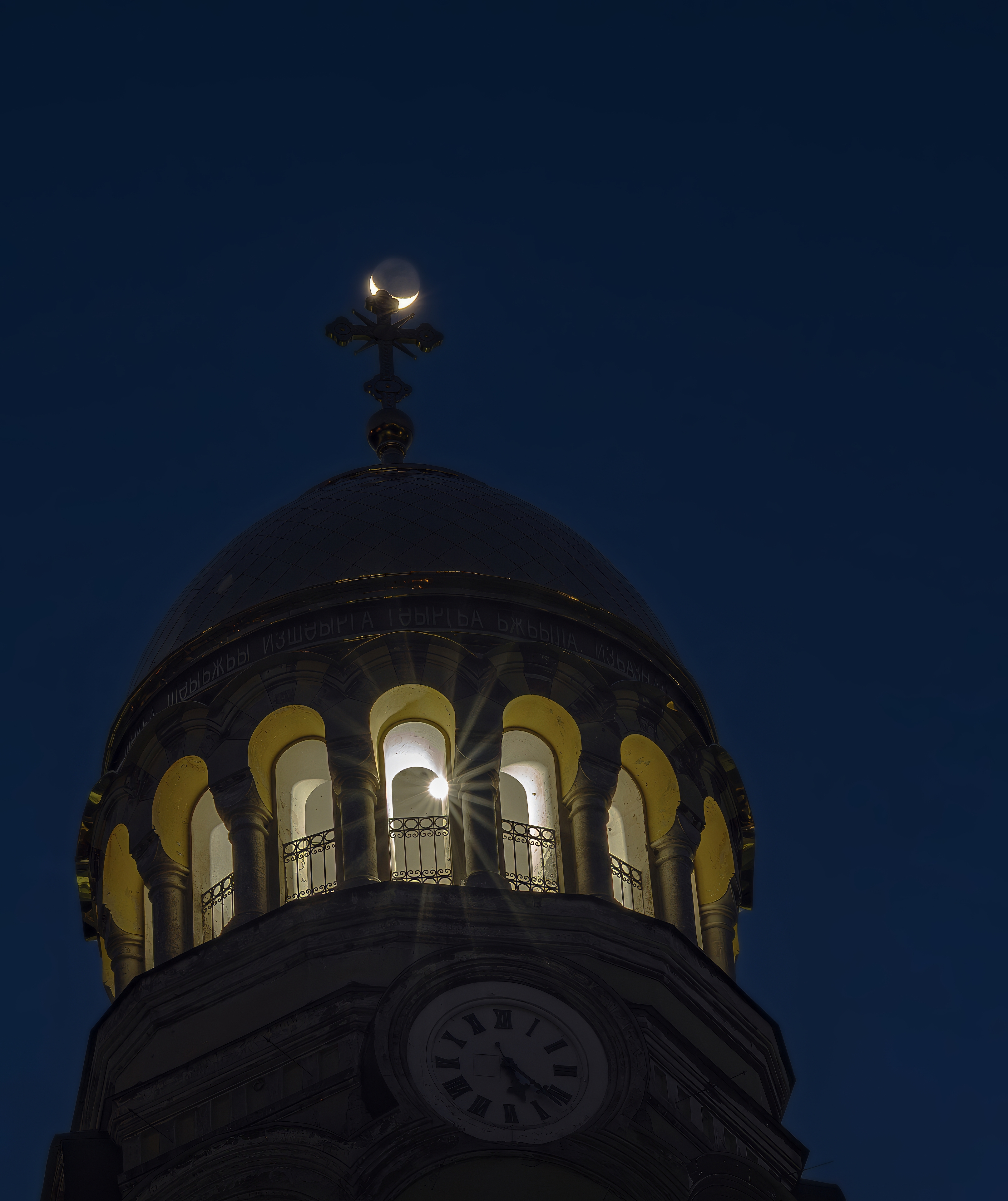луна, ночь, новый афон, абхазия, монастырь, новоафонский монастырь, Игорь Юркин
