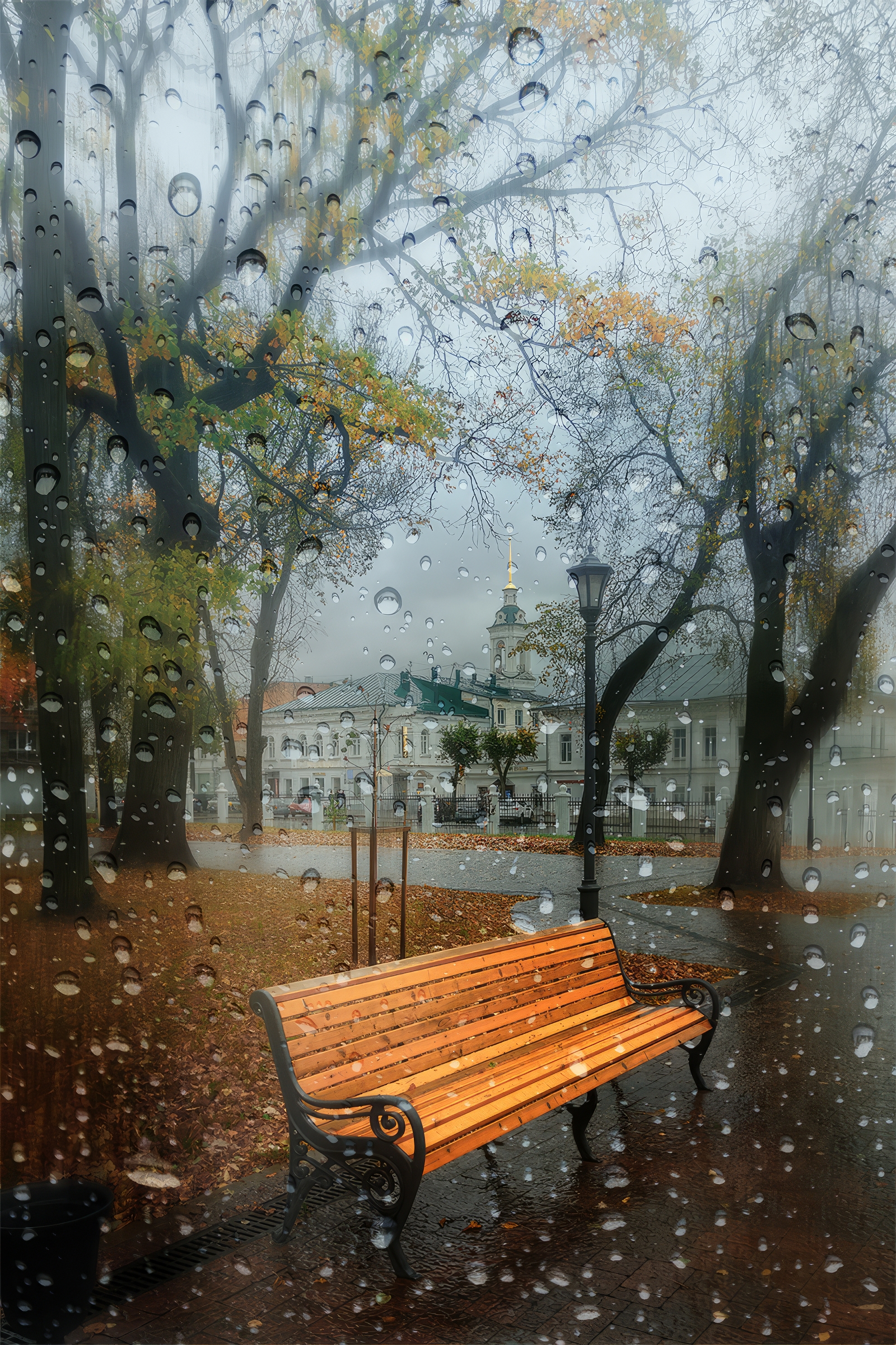 осень, город, дождь, парк, Макаров Роман