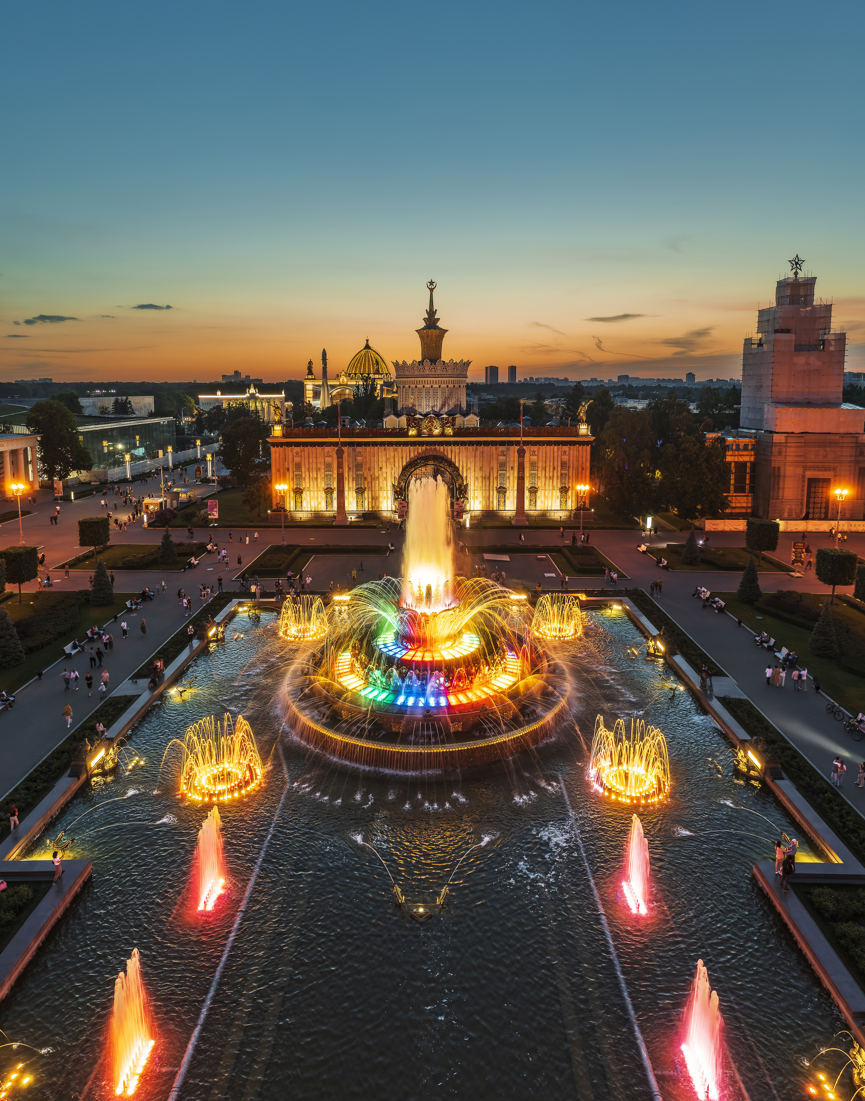 вднх, фонтан, дружба народов, закат, московский закат, Игорь Юркин