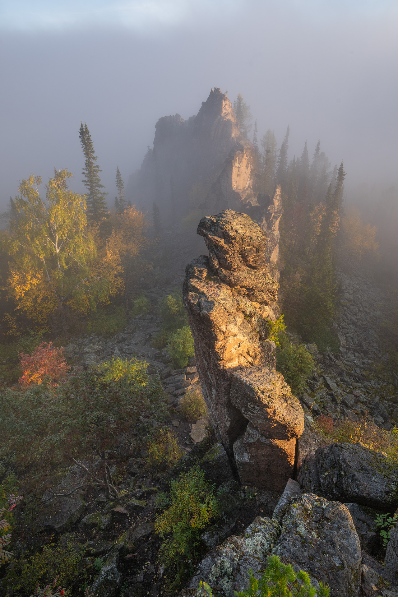 столбы, китайская стенка, китайка, красноярск, сибирь, осень, Александр Нерозя