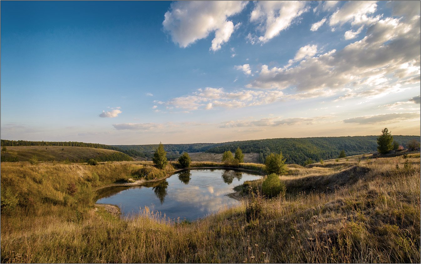 Пруд, Пейзаж, лето, Небо, Lake, Pond, Rissia, Landscape, Andrew Kolobov