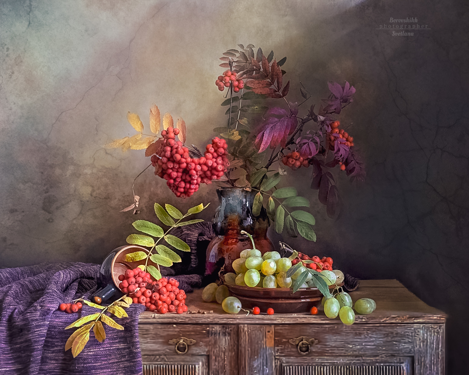 натюрморт, art_photo, цветы, darkphoto, осень, рябина, авторскоефото, светланаборовских, фото у окна , фото на  телефон., Светлана Боровских