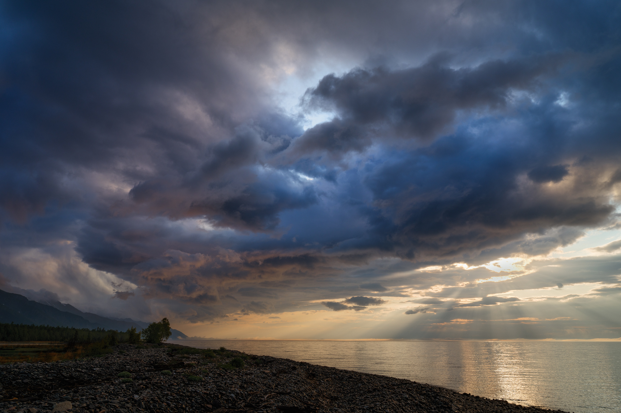 байкал, рассвет, тучи, облака, Леонтьев Константин