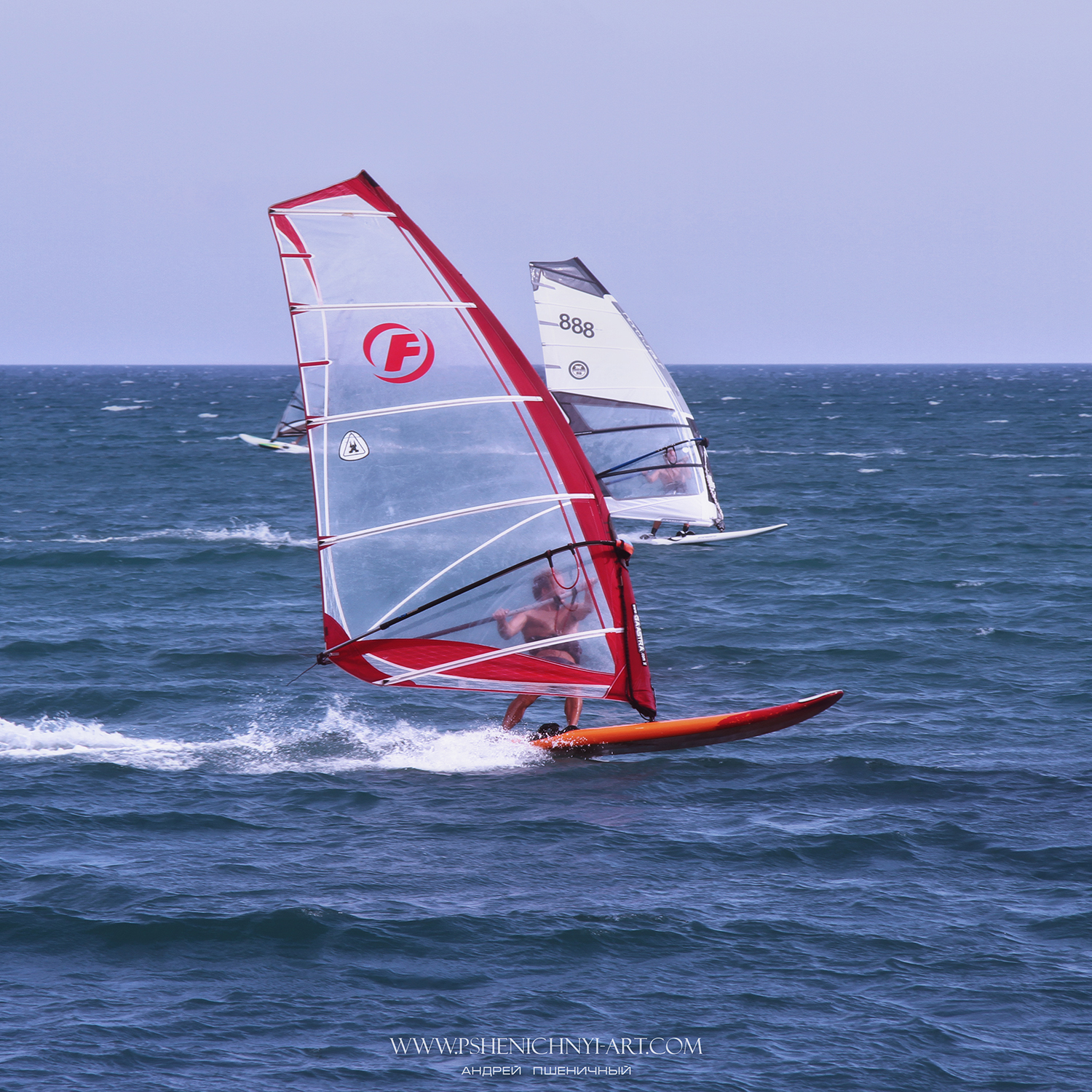 море, ветер, виндсёрфер, парус, спорт, движение, Пшеничный Андрей