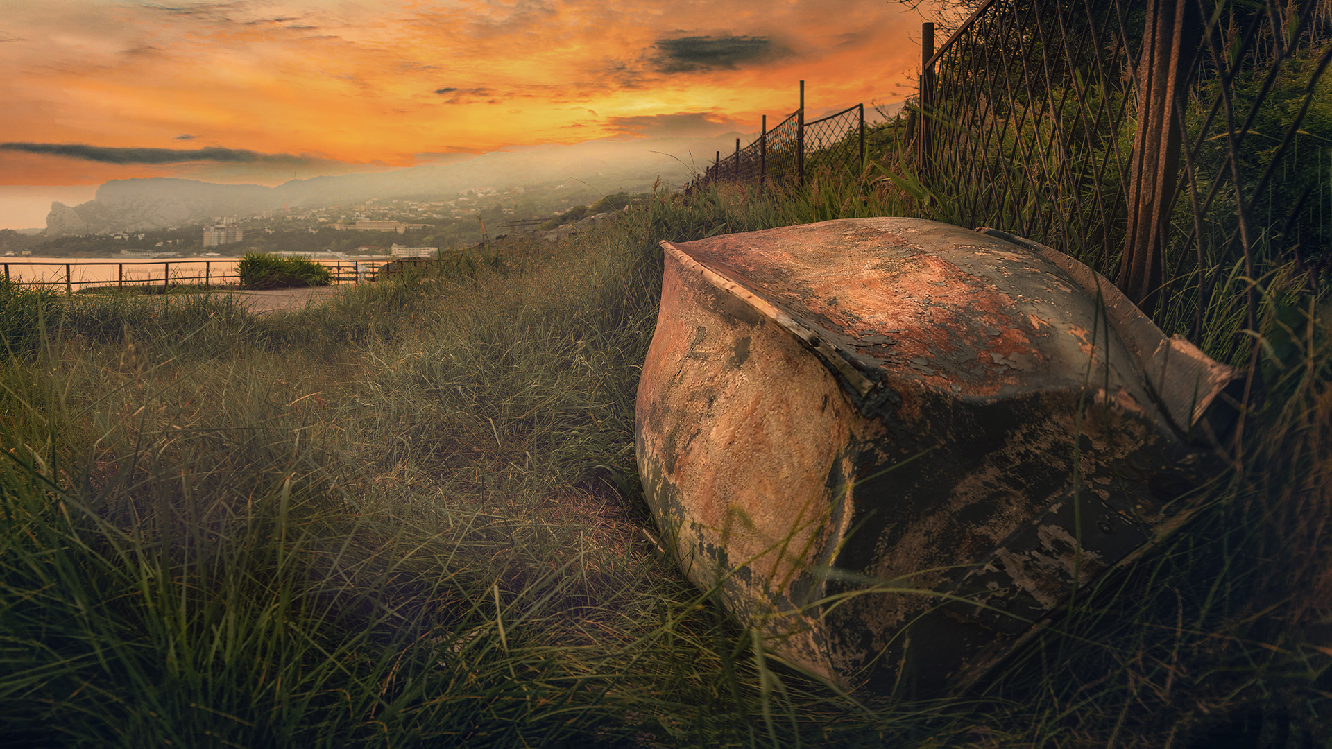 закат, лодка, крым, алупка, настрение, Александр Сергеев