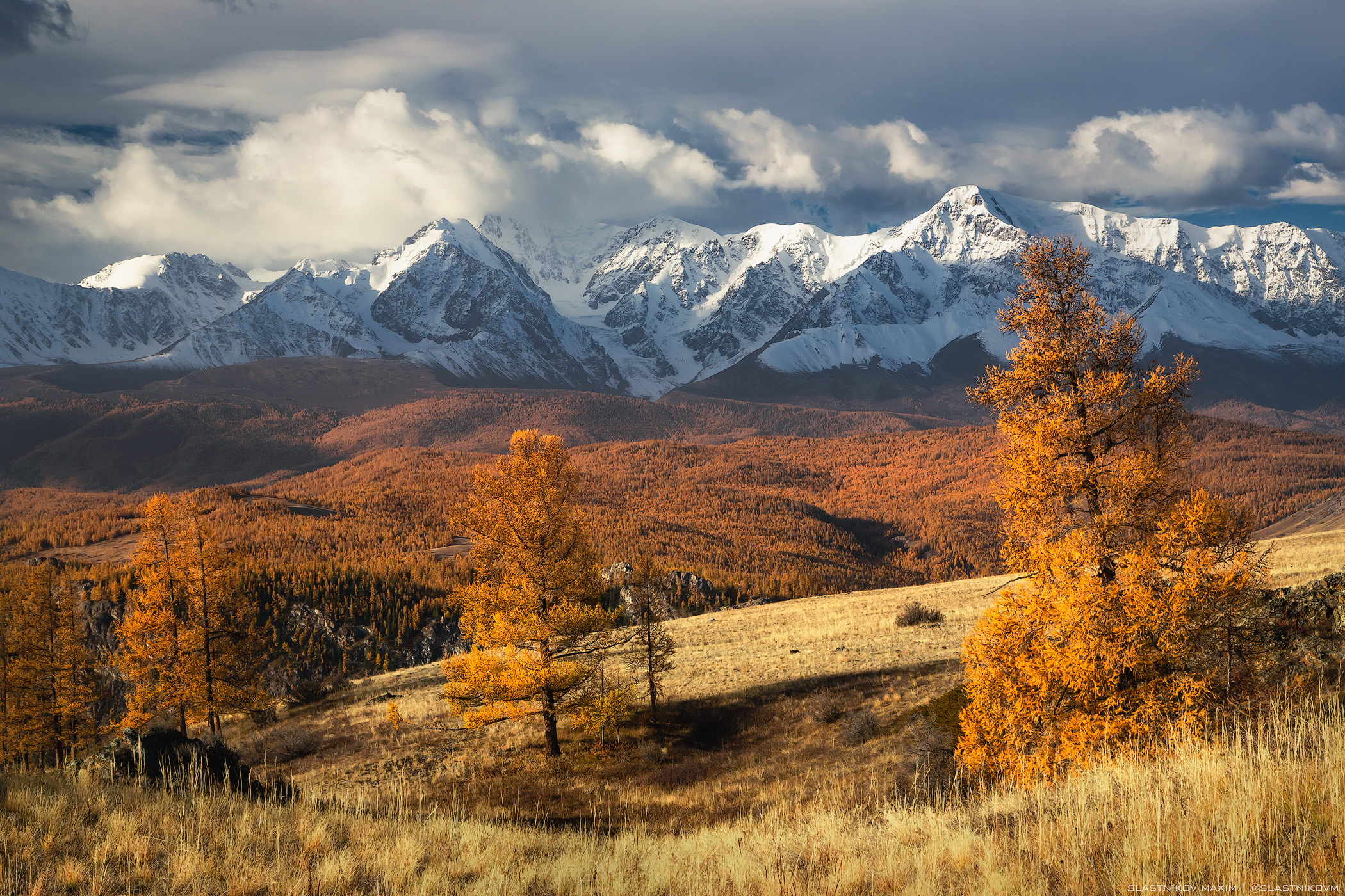 алтай, горы, степь, курай, природа, рассвет, солнце, облака, пики, снег, отражение, рябь, тишина, гладь, вода, небо, свет, линии, треккинг, путешествия, Максим Сластников