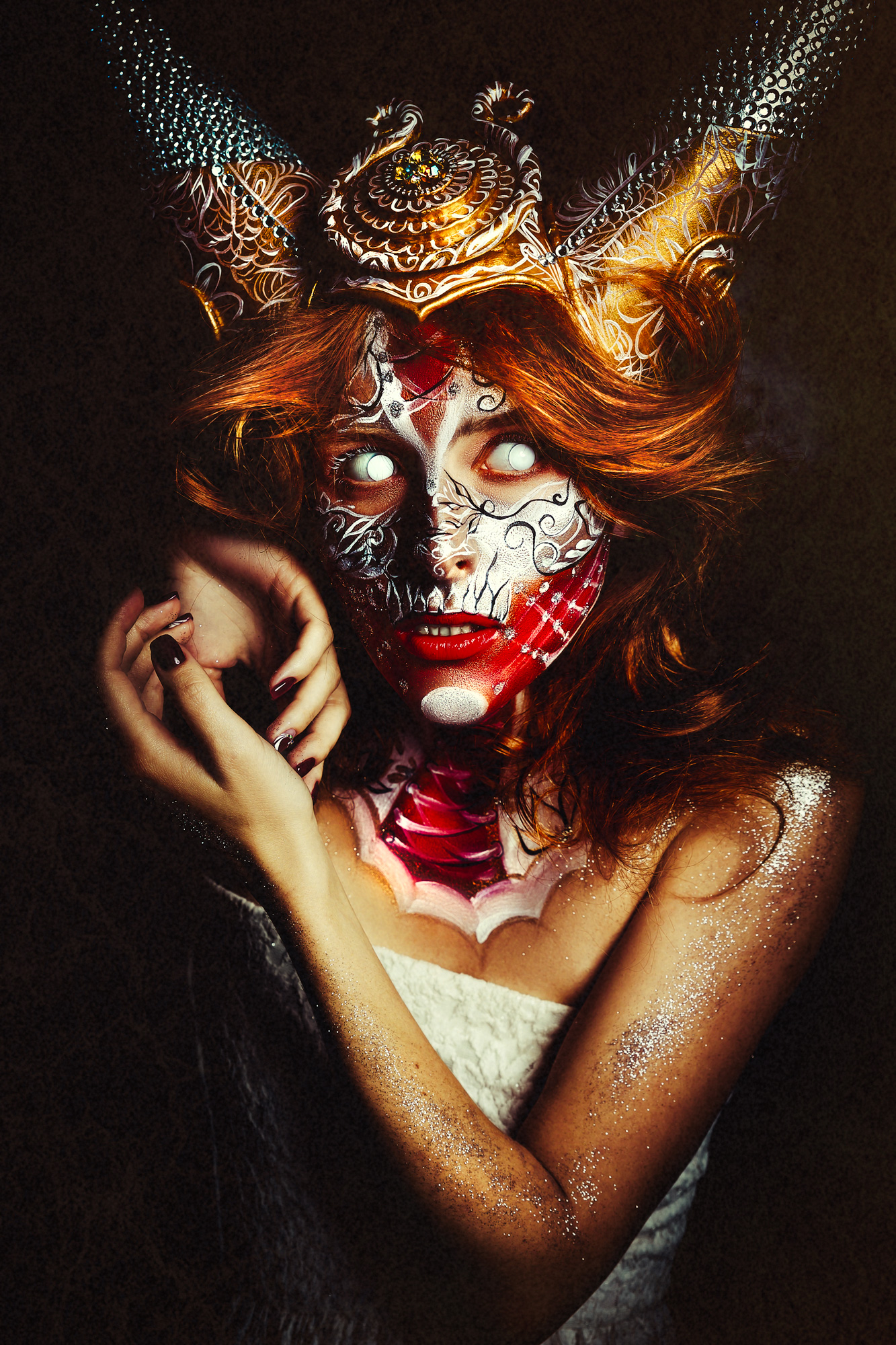 woman, portrait, conceptual, studio, bodyart, Болгов Руслан