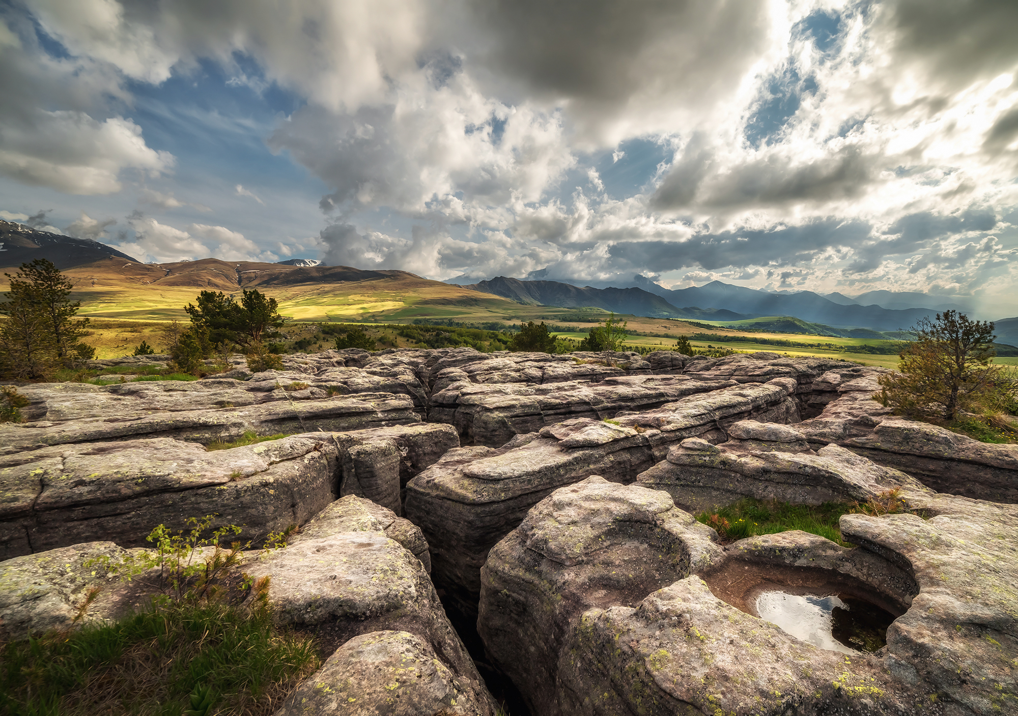 кавказ, горы, карачаево-черкесия, кчр, худес, облака, каменный лабиринт, останцы, гольцы, Zakharov Armen