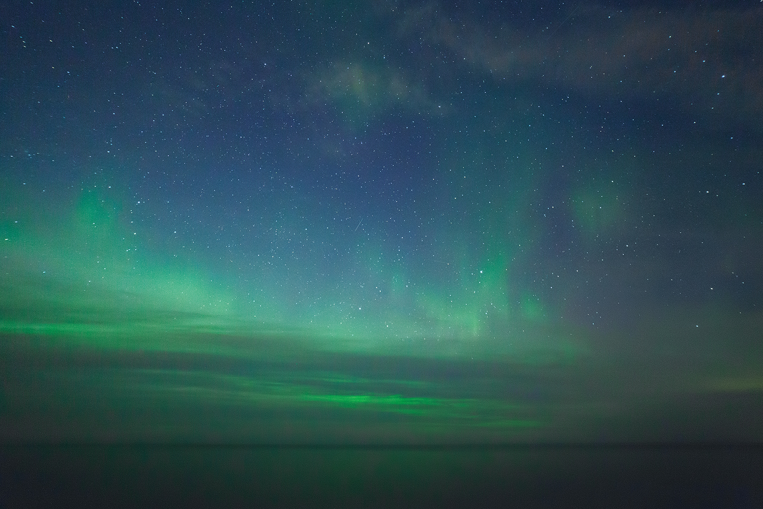 северное сияние, ладога, пейзаж, ночь, Медведникова Мария