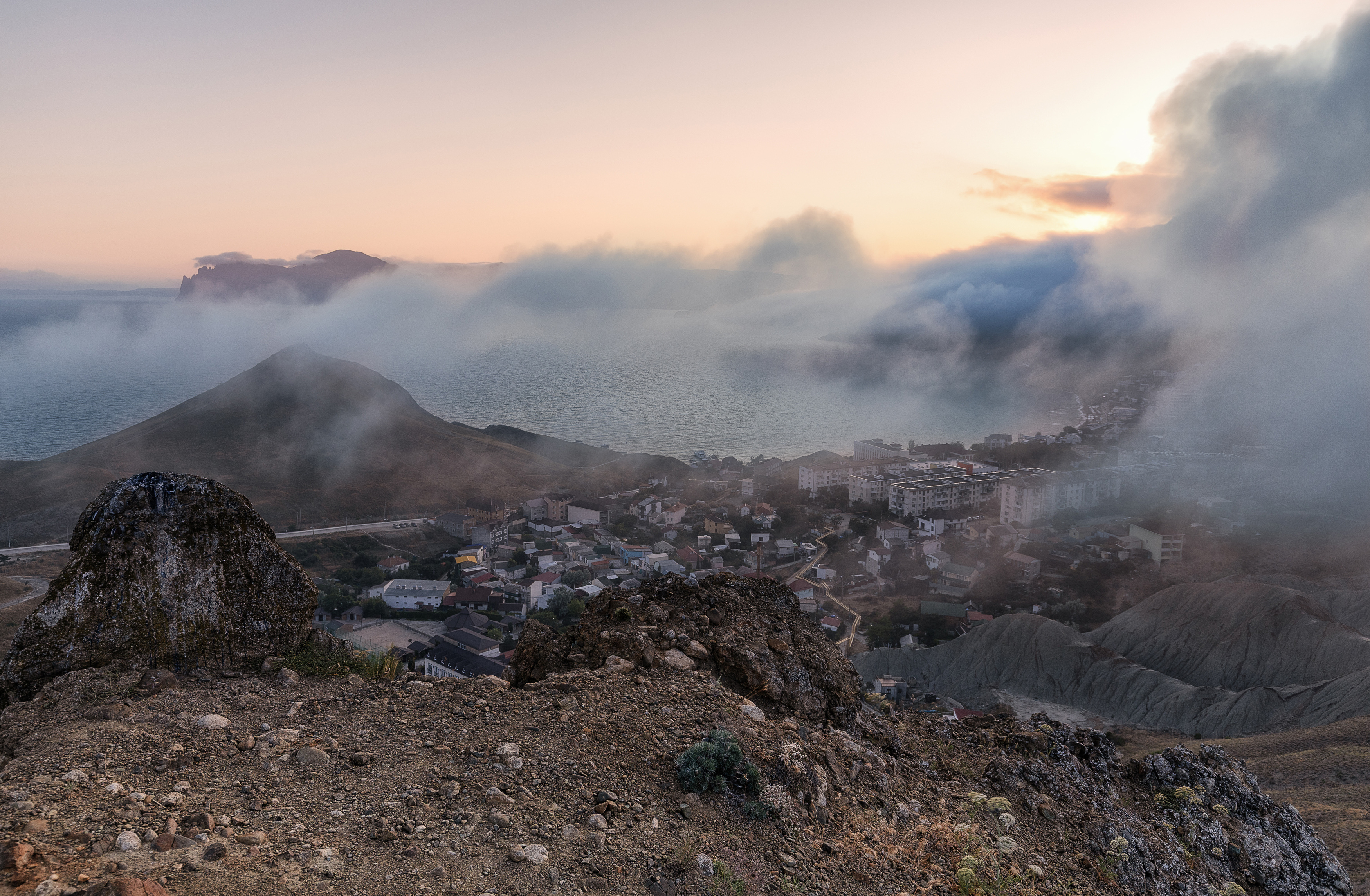 крым, киммерия, море, черное, туман, вечер, закат, Татьяна Феденкова