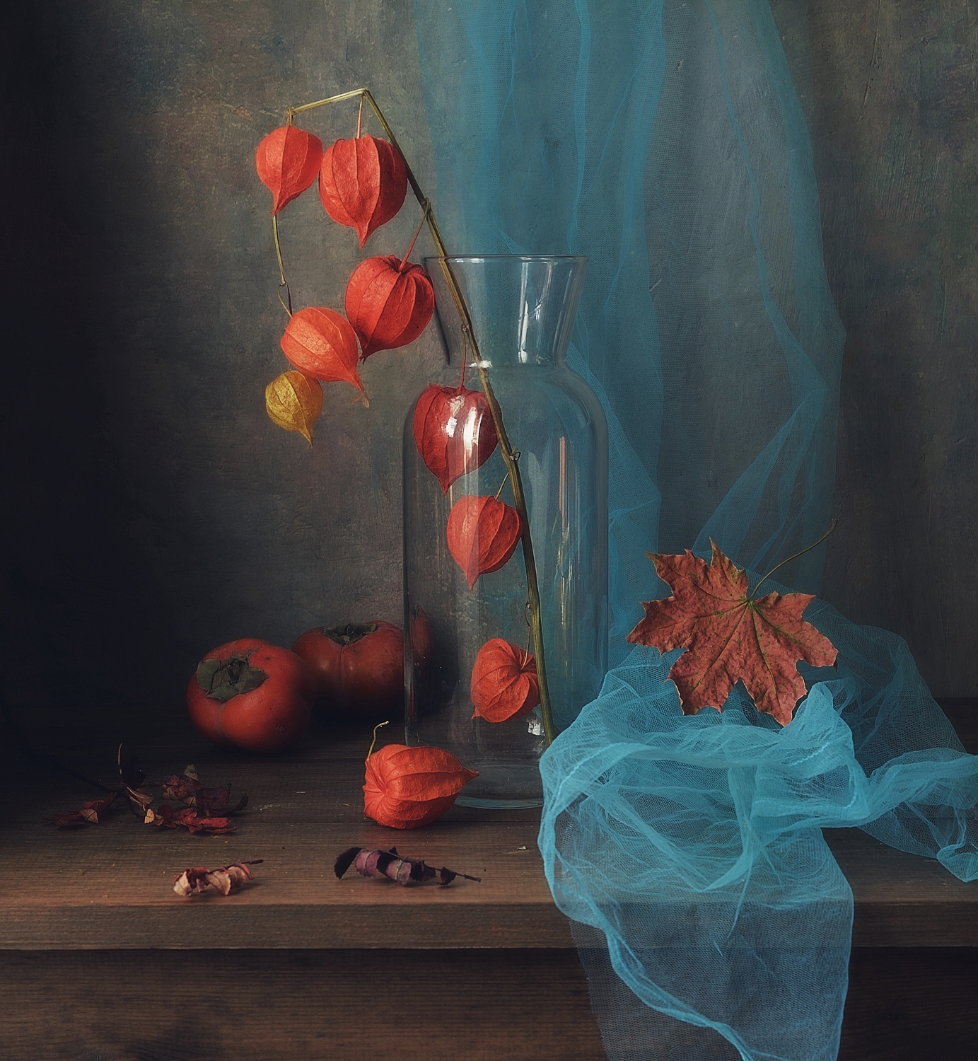 натюрморт,осень,физалис,хурма, Наталия К