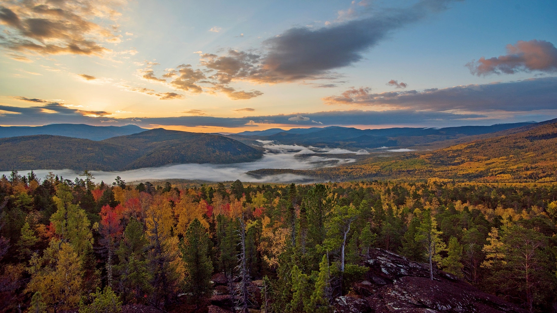 кутурчинское, белогорье, горы, саяны, утро, осень, Мальцев Юрий