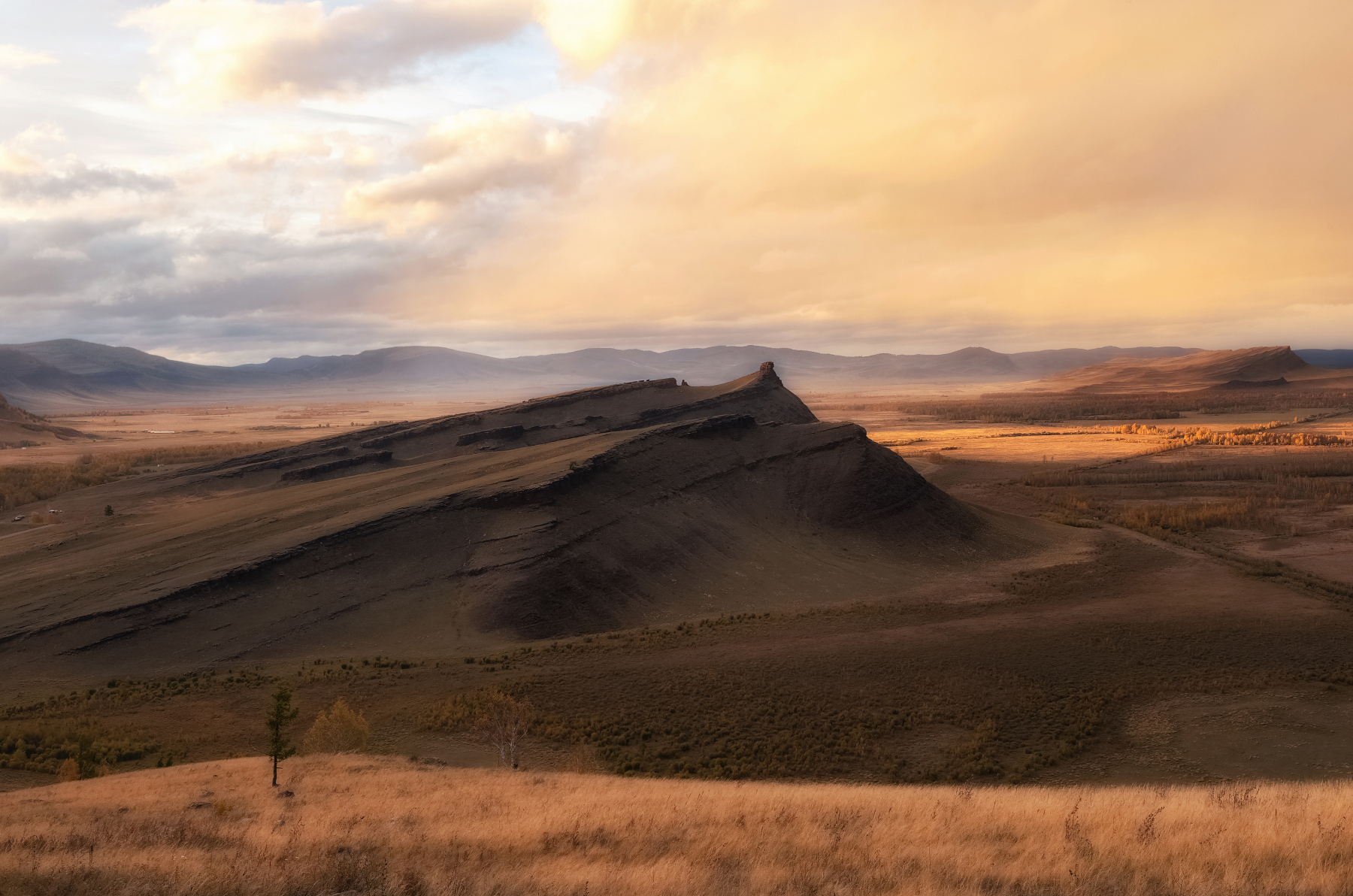 хакасия, сундуки, осень, вечер, закат, Марина Фомина