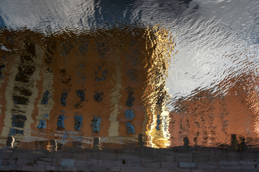 абстракция, акваабстракция, акваграфика, отражение на воде, петербургские акварели, канал грибоедова, санкт-петербург, Павлова Марина