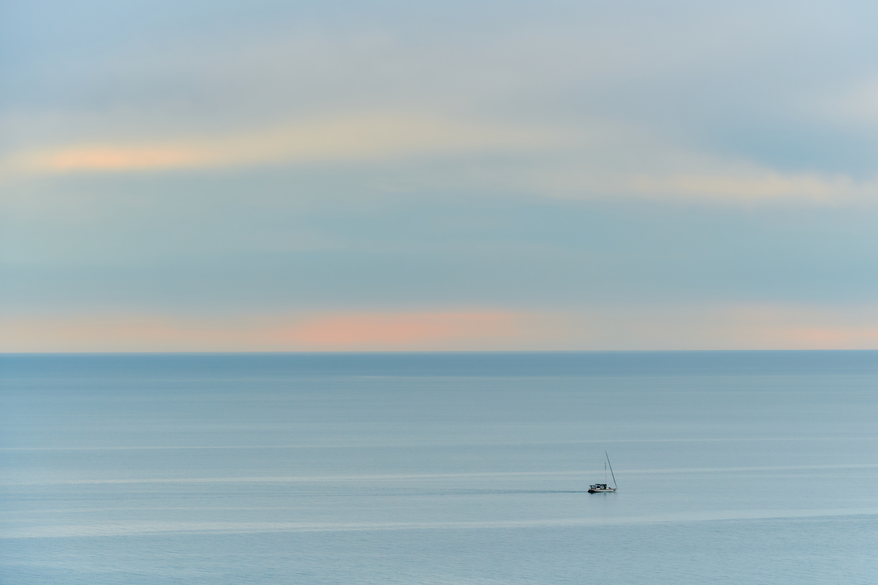 море, пейзаж, лодка, минимализм, Бубнов Станислав