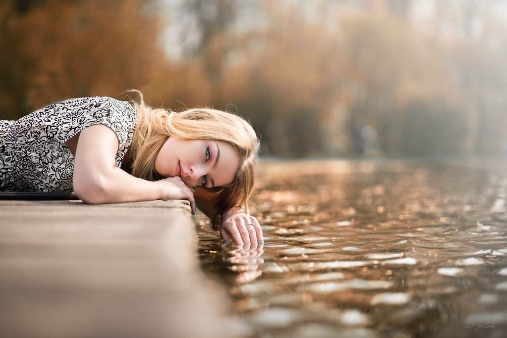 Blonde, Portrait, Summer, Water, Izabela Bilinska