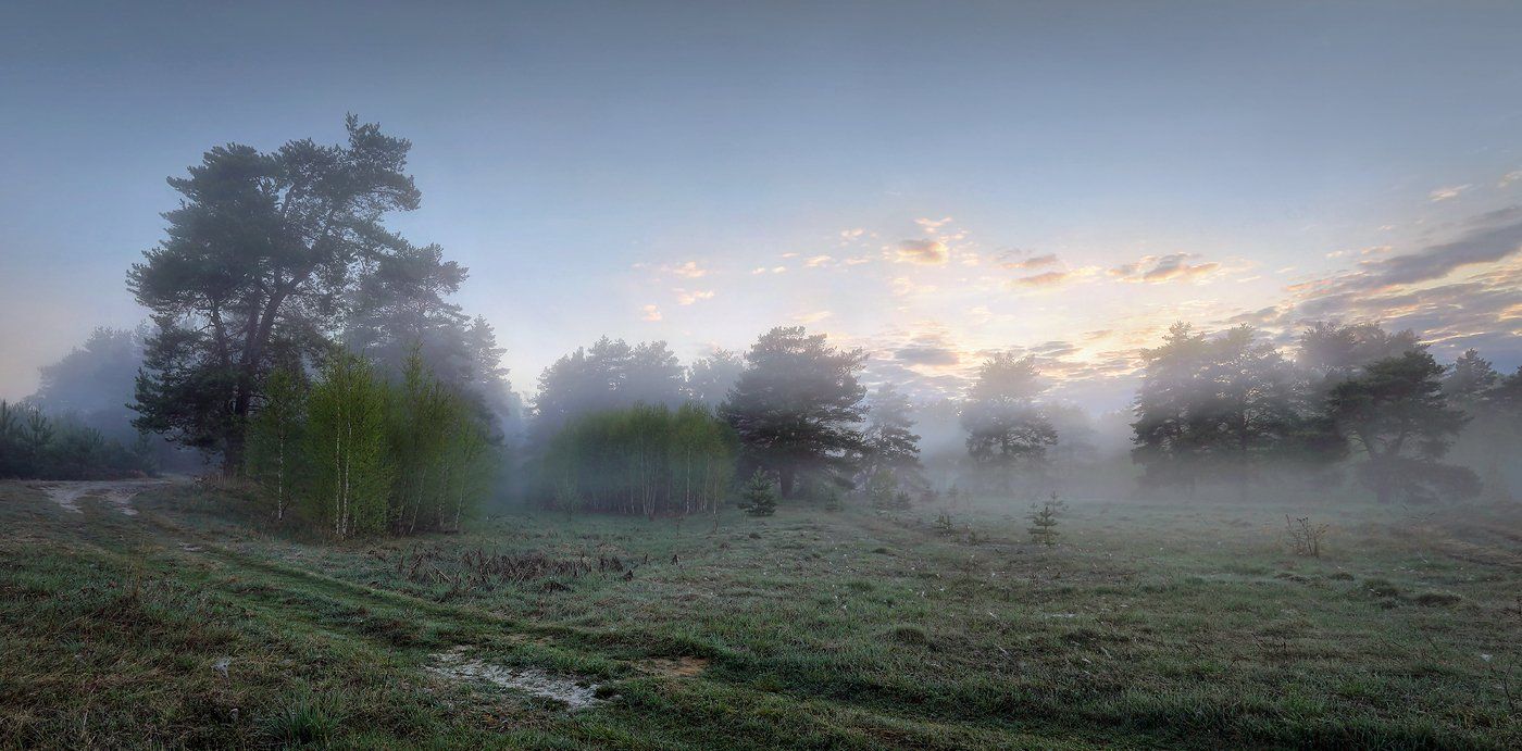 панорама, рассвет, утро, заря, Нижегородская область, весна, Александр Бархатов