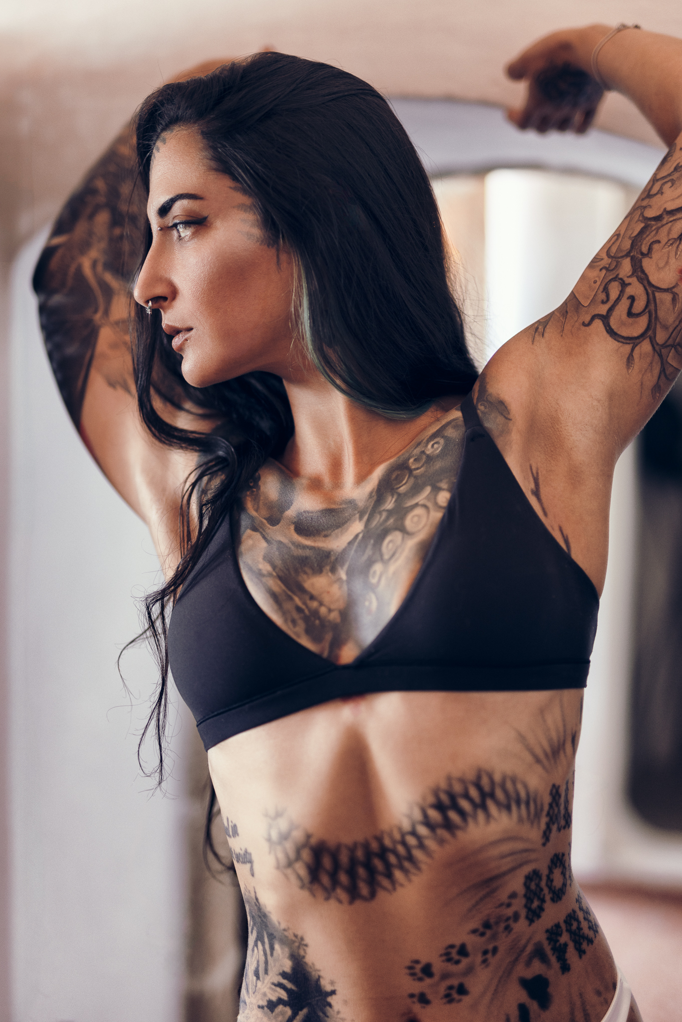 inked, tattooed, model, ink, art, body, art, tattoos, floral, design, nature, inspired, natural, light, window, light, soft, lighting, alternative, style, confidence, authentic, artistic, portrait, beauty, avital, bartz, contemporary, modern, lifestyle, Erik Rozman