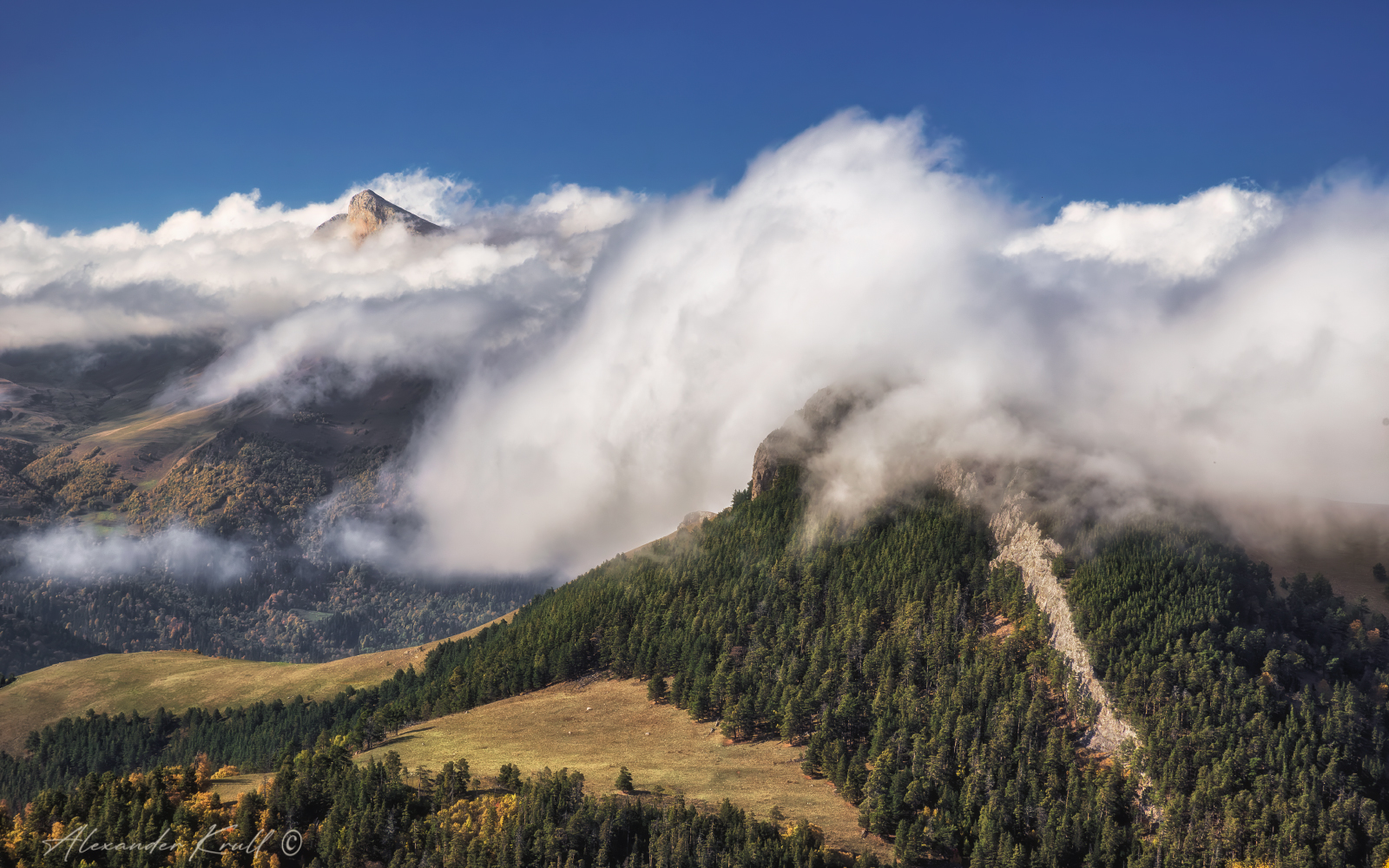 кчр, горы, осень, октябрь, облака, туман, Круль Александр