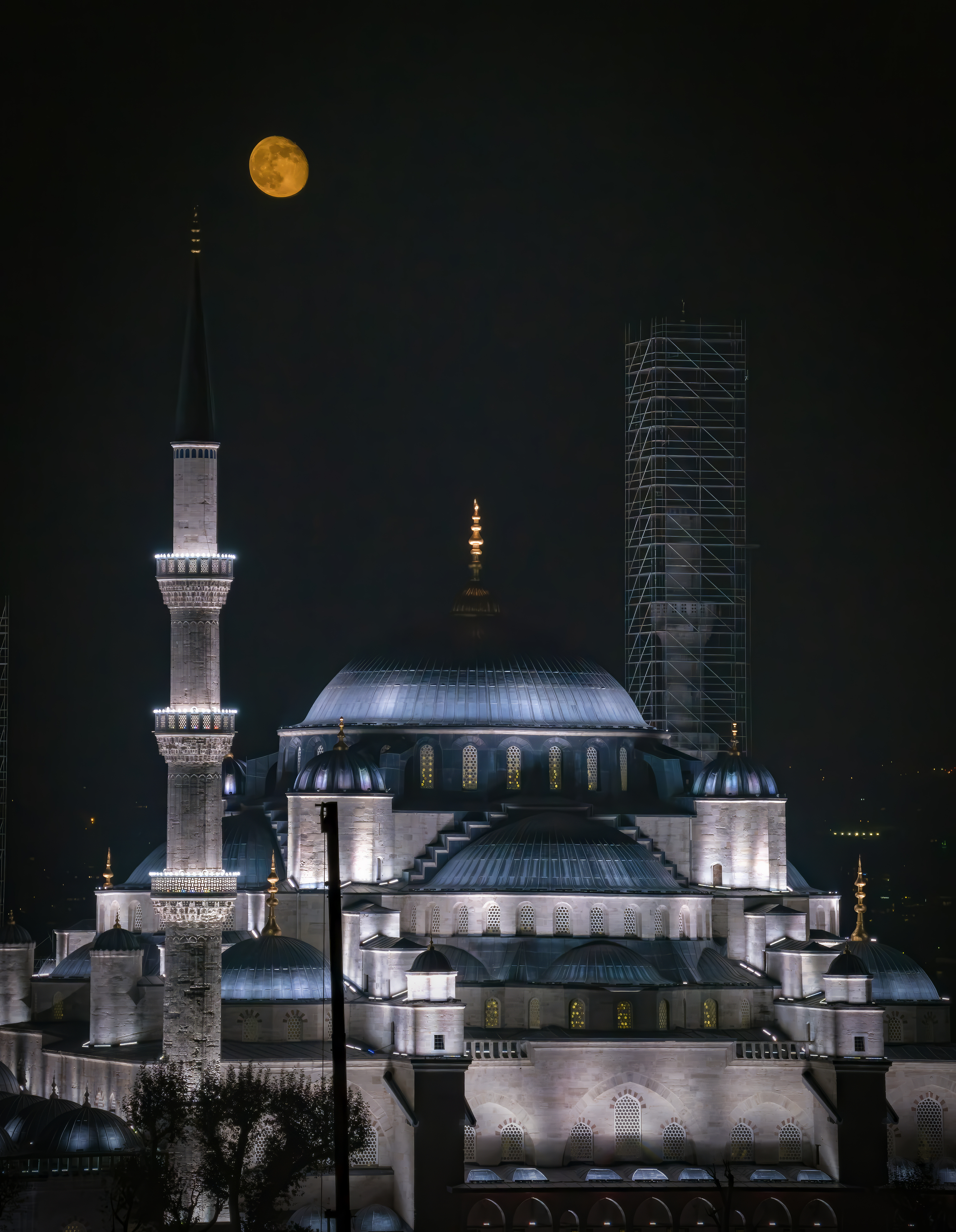 стамбул, султанахмет, голубая мечеть, луна, полнолуние, Игорь Юркин