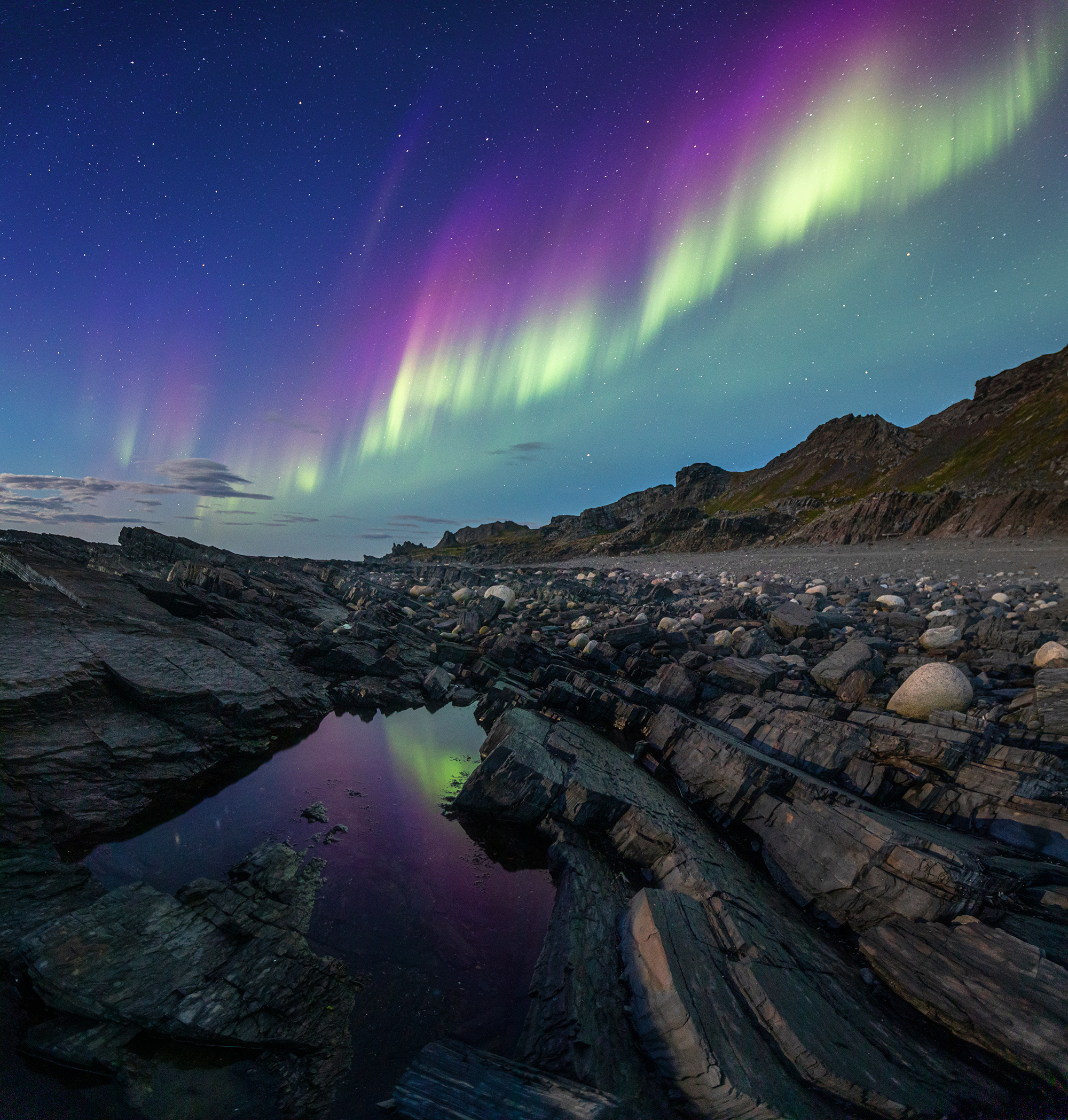 аврора, сияние, рыбачий, север, кеккурский, Павел Ващенков