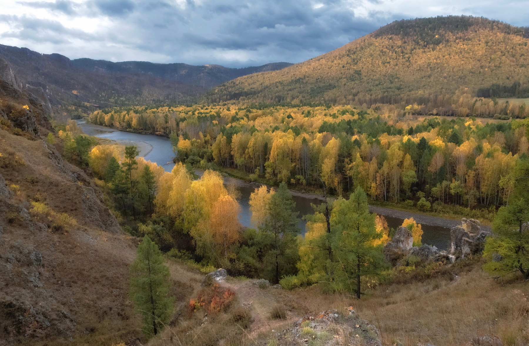 хакасия, осень, тропа предков, белый июс, пасмурно, Марина Фомина