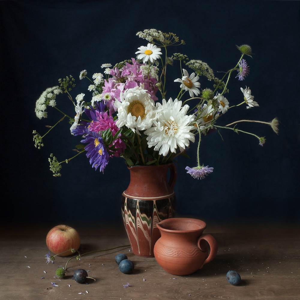 осень, букет, астры, Колеснева Елена