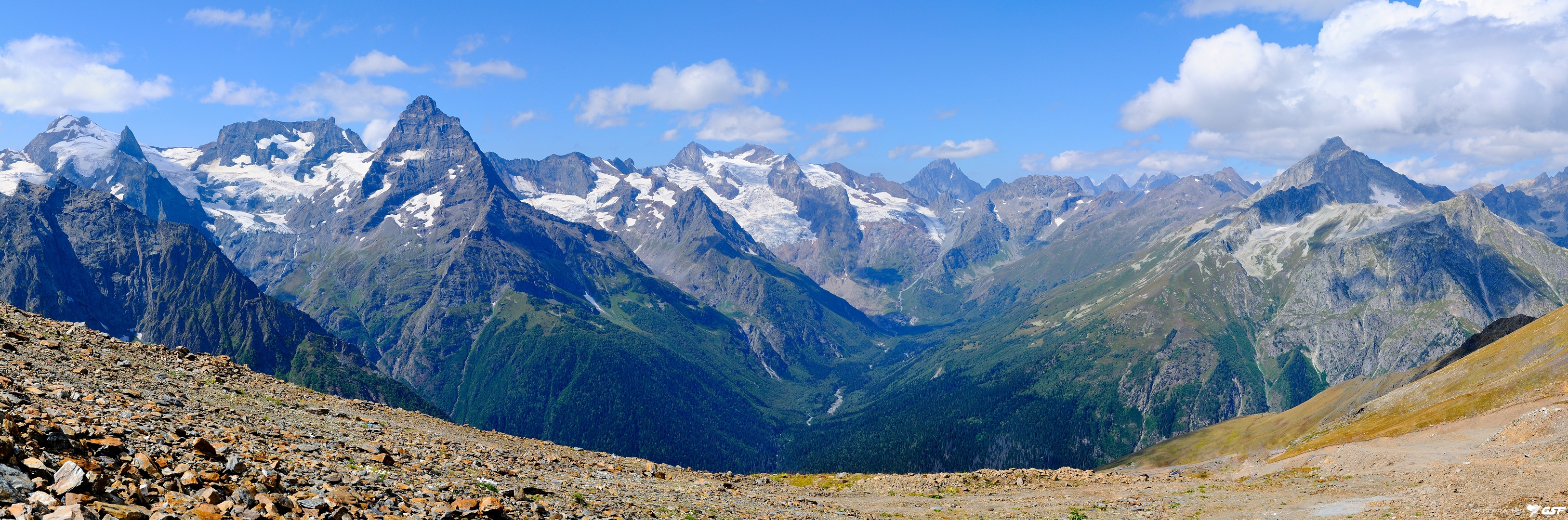 горы, пейзаж, осень, природа, панорама, домбай, Serj Master