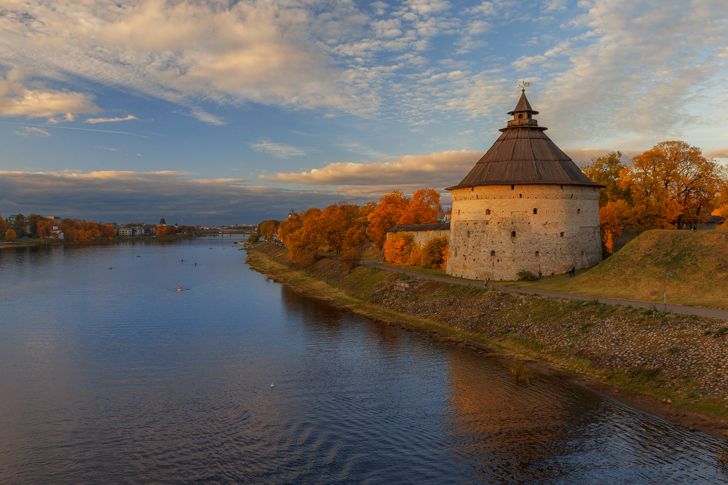 осень, небо, природа, река, Liliya Semenova