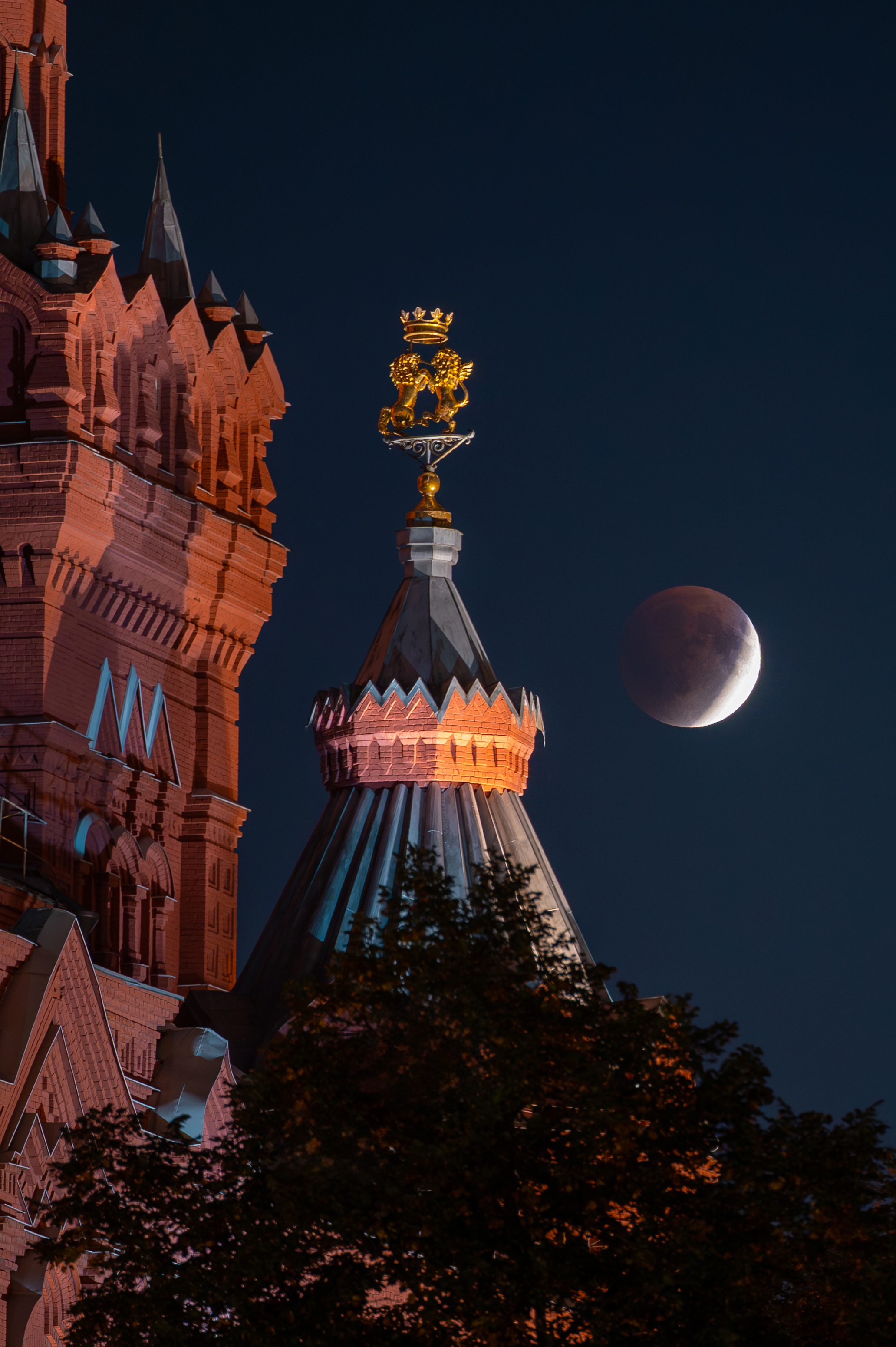 архитектура, лунное затмение, москва, россия, улица, street, russia, moon, Martyshkin Alexey