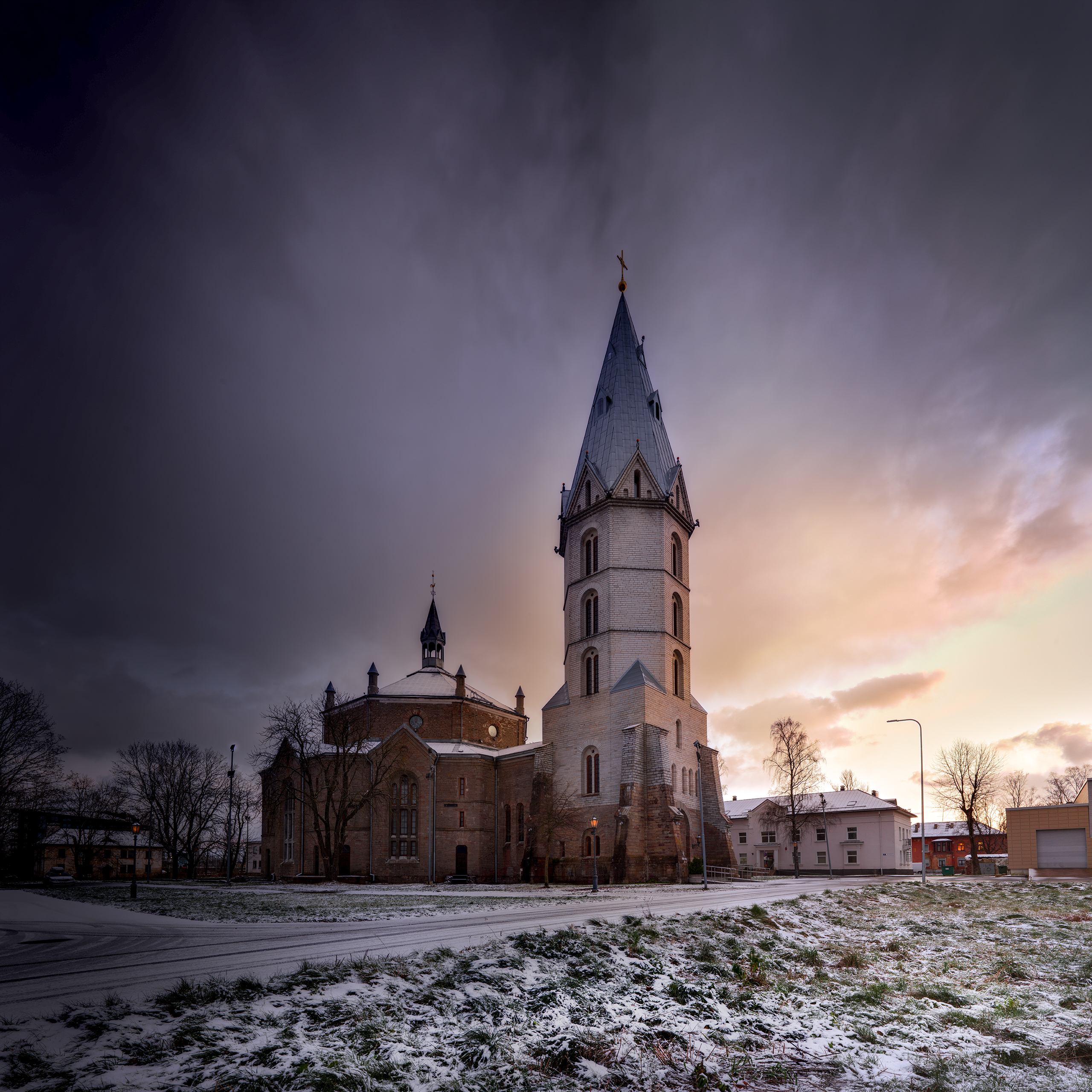 нарва ноябрь александровская церковь первый снег вечер, Четвертной Сергей