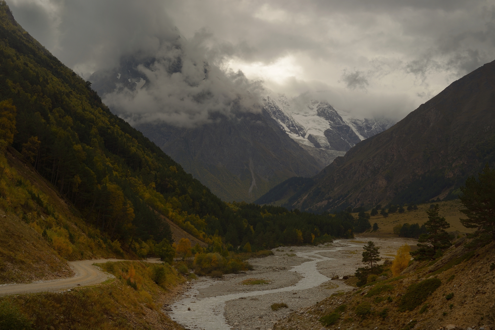 горы осень кавказ река, Александр Жарников