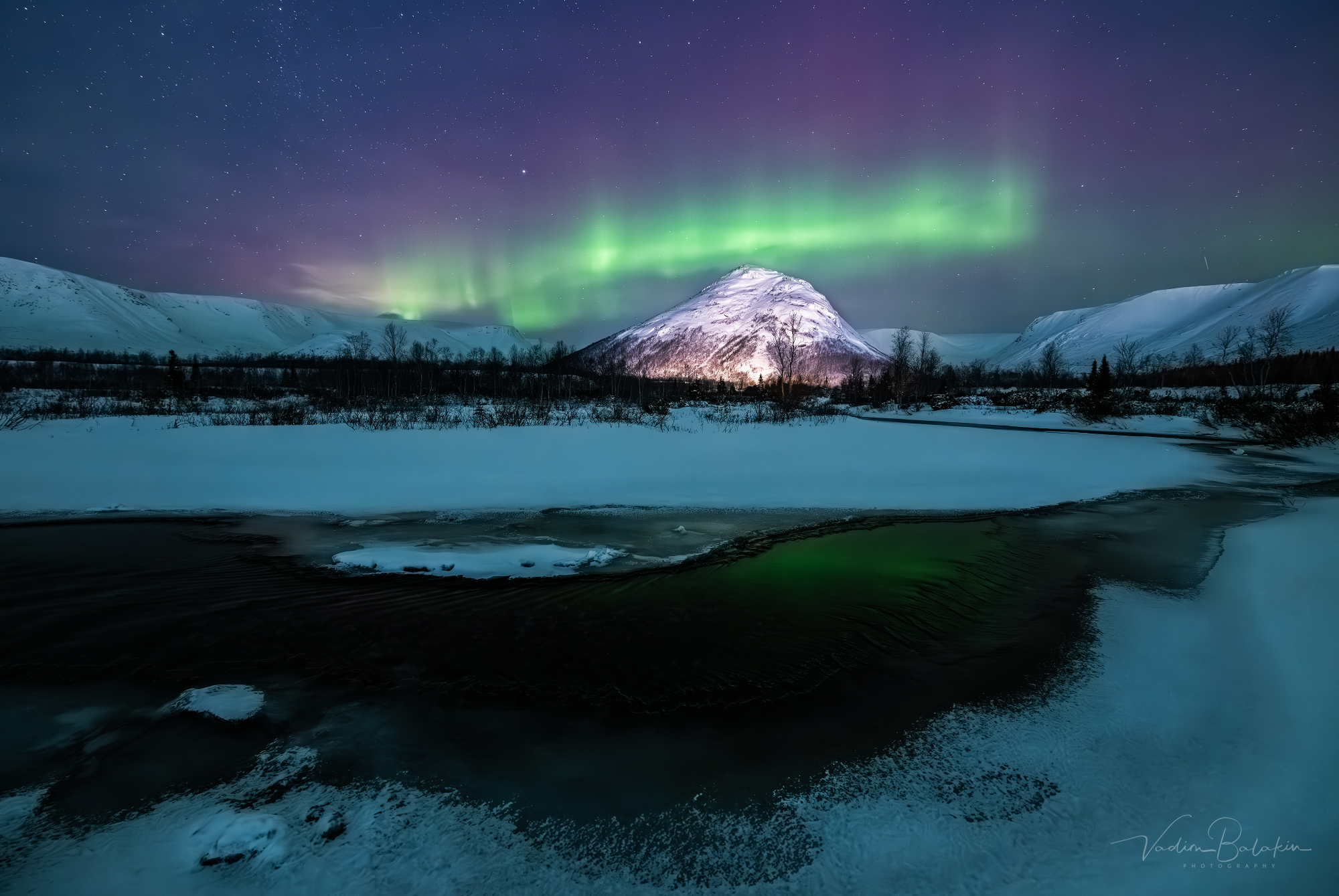хибины, пейзаж, кольский, северное сияние, Вадим Балакин