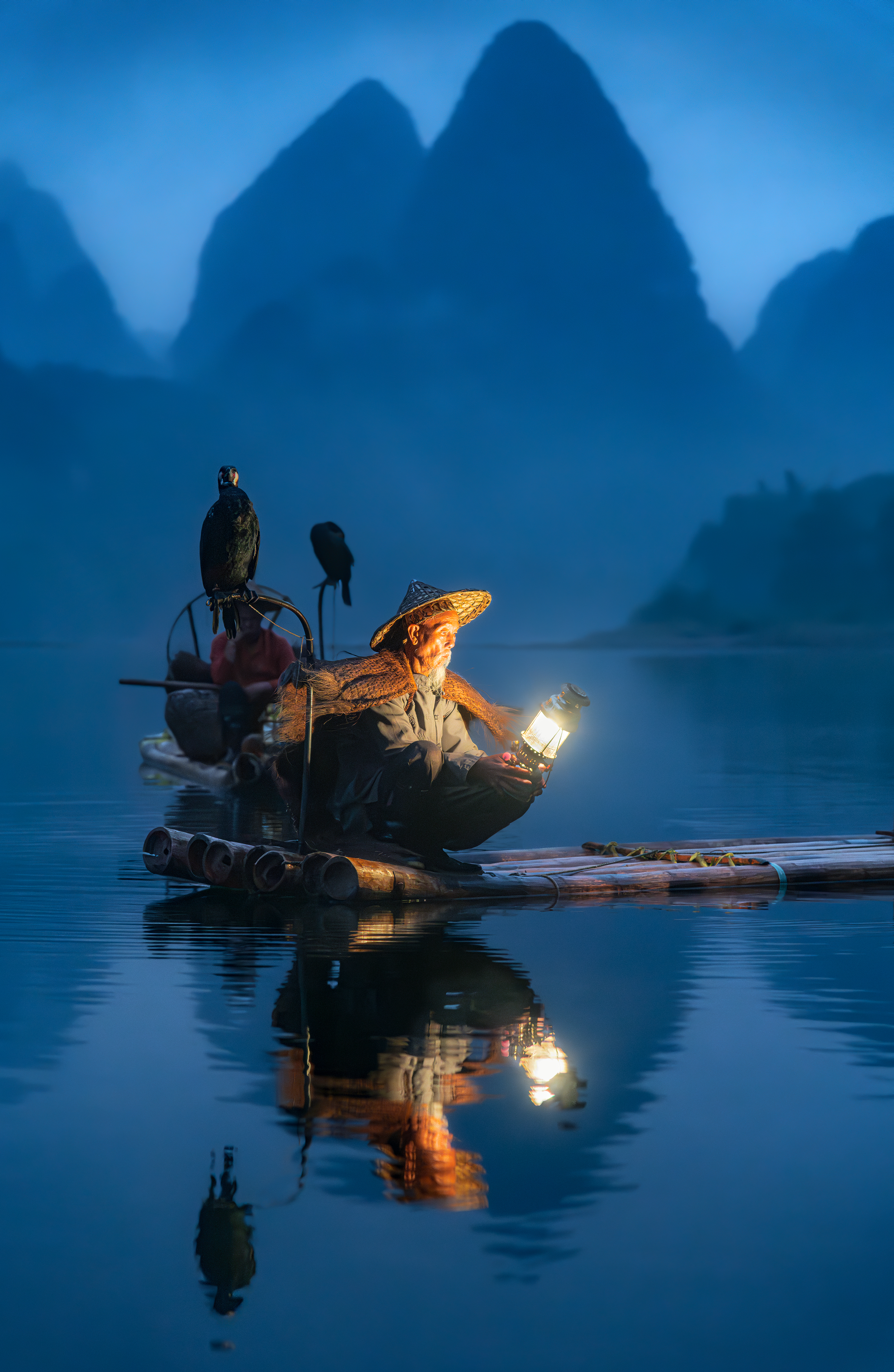 китай, азия, река, ли, река ли, утро, рассвет, рыбак, плот, china, asia, river, li, li river, fisherman, morning, dawn, Эрнест Вахеди