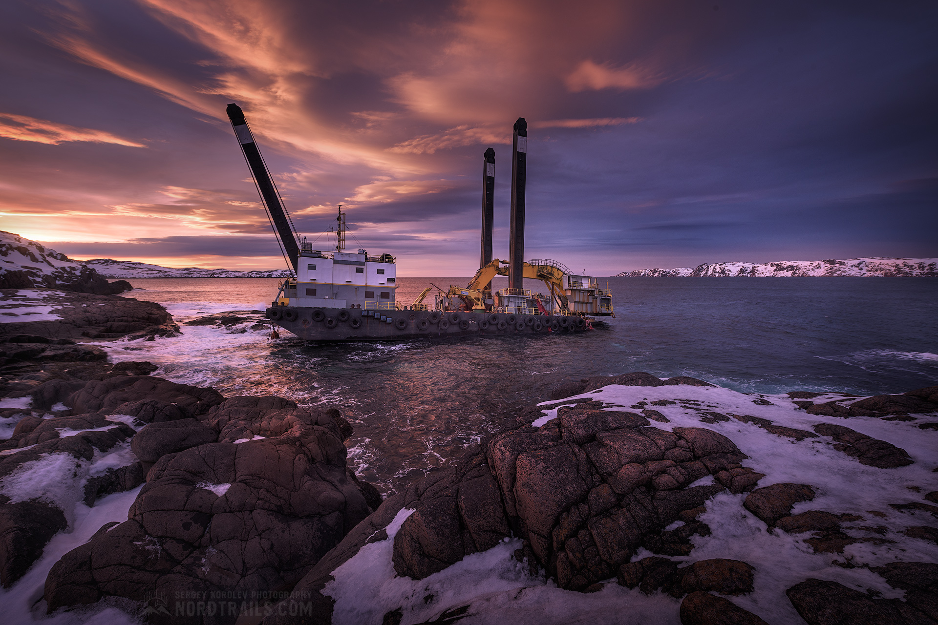 Териберка, Кольский полуостров, север, море, зима, снег, Королев Сергей