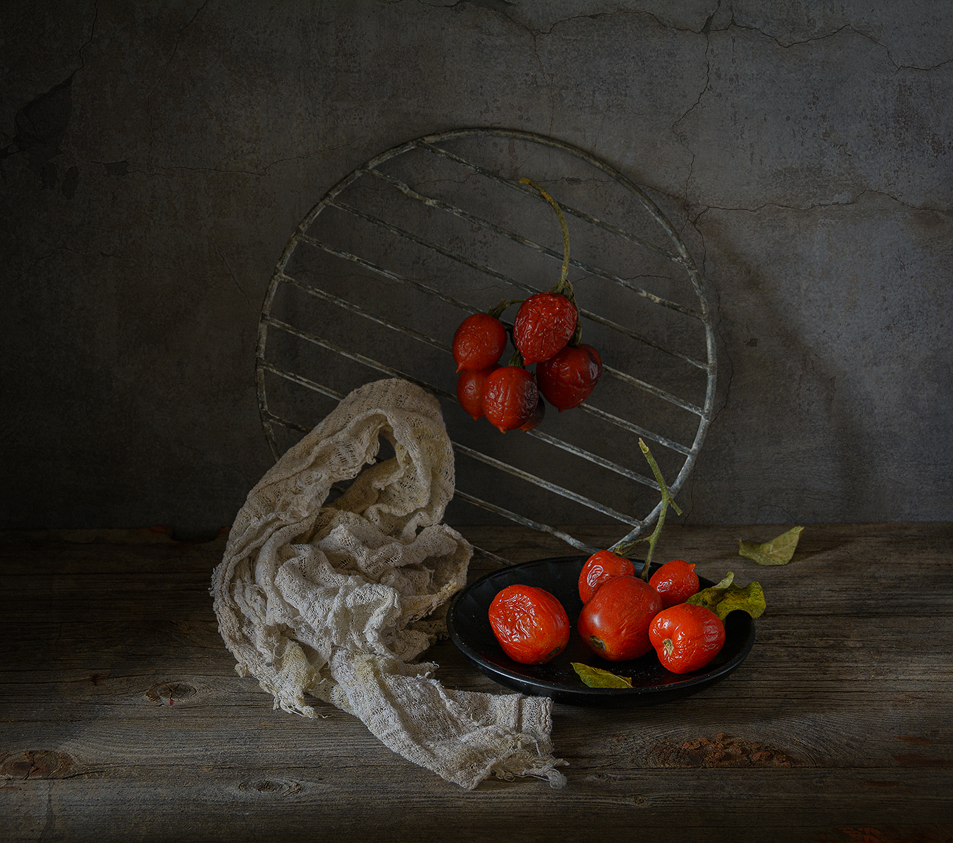 томаты, помидора, листья, подставка, красный, тряпка, Алексей Бычков